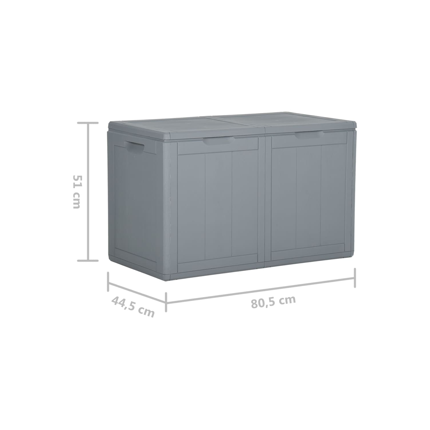 vidaXL Garden Storage Box 180L Grey PP Wood Look
