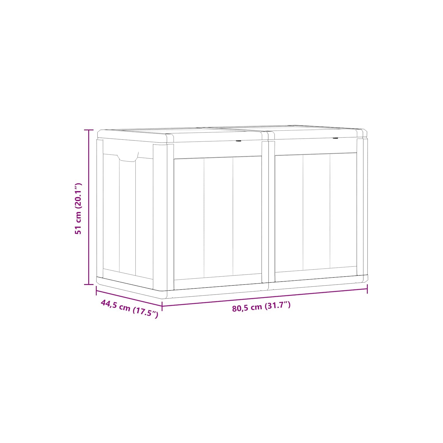 vidaXL Garden Storage Box 180L Grey PP Wood Look