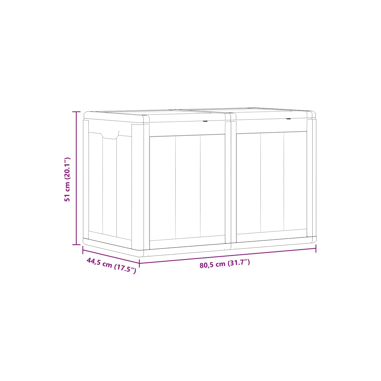 vidaXL Garden Storage Box 180L Brown PP Wood Look