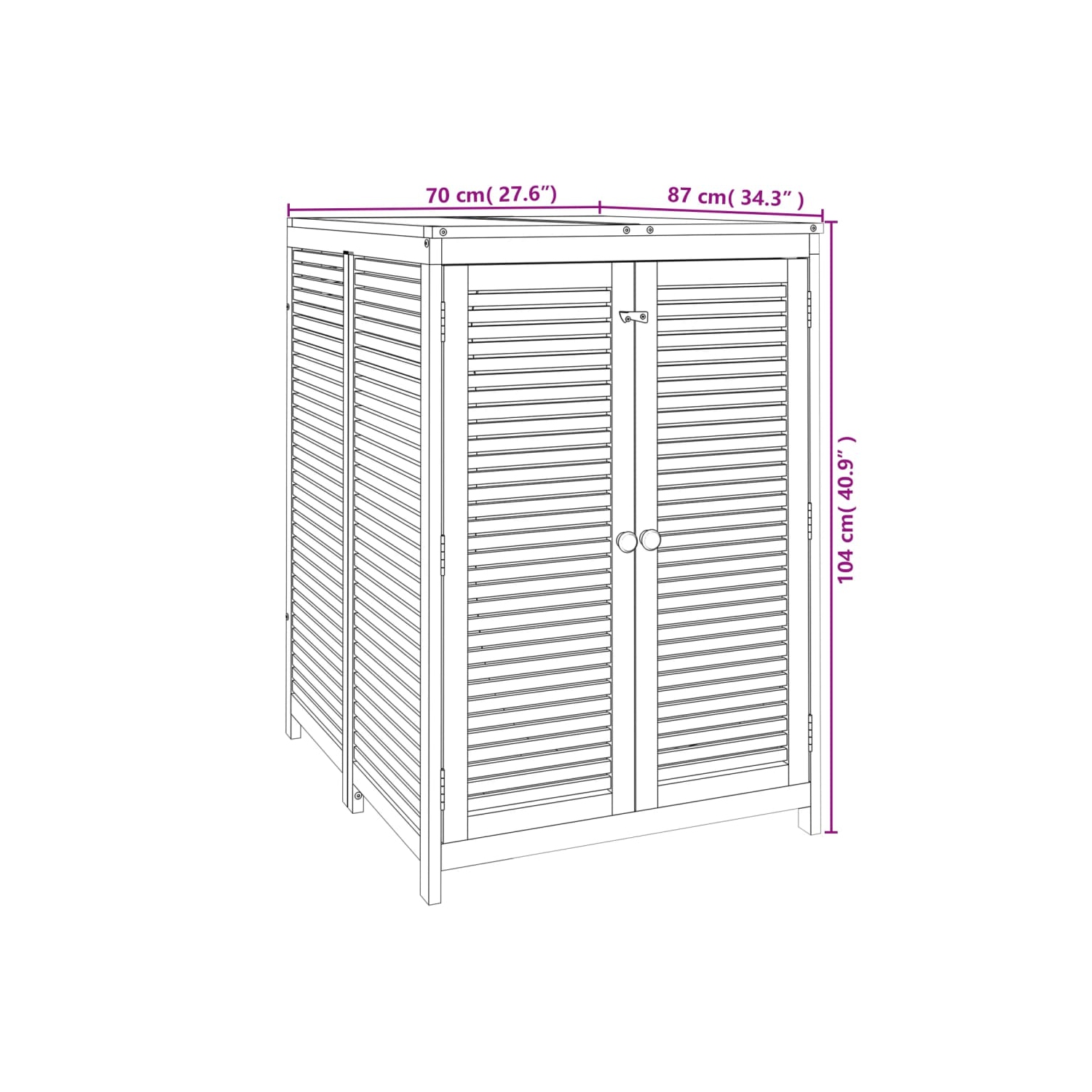 vidaXL Garden Storage Box 70x87x104 cm Solid Wood Acacia