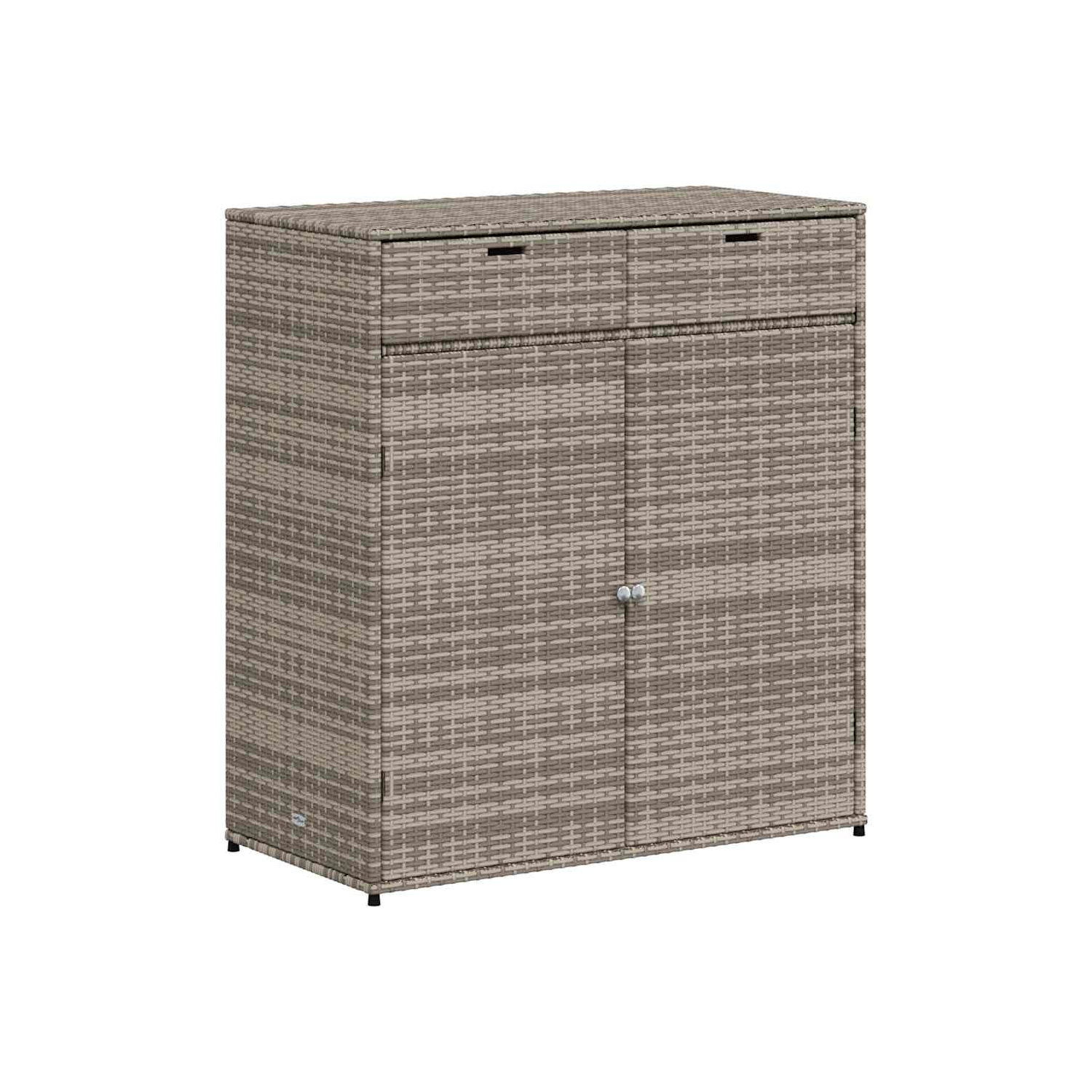 vidaXL Garden Storage Cabinet Grey 105x55x113 cm Poly Rattan