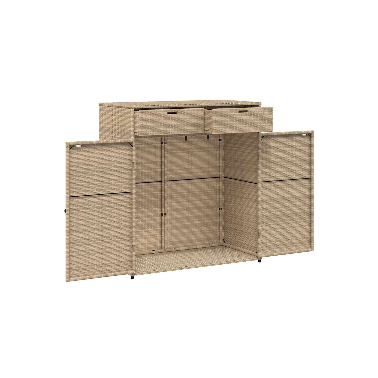 vidaXL Garden Storage Cabinet Grey 105x55x113 cm Poly Rattan