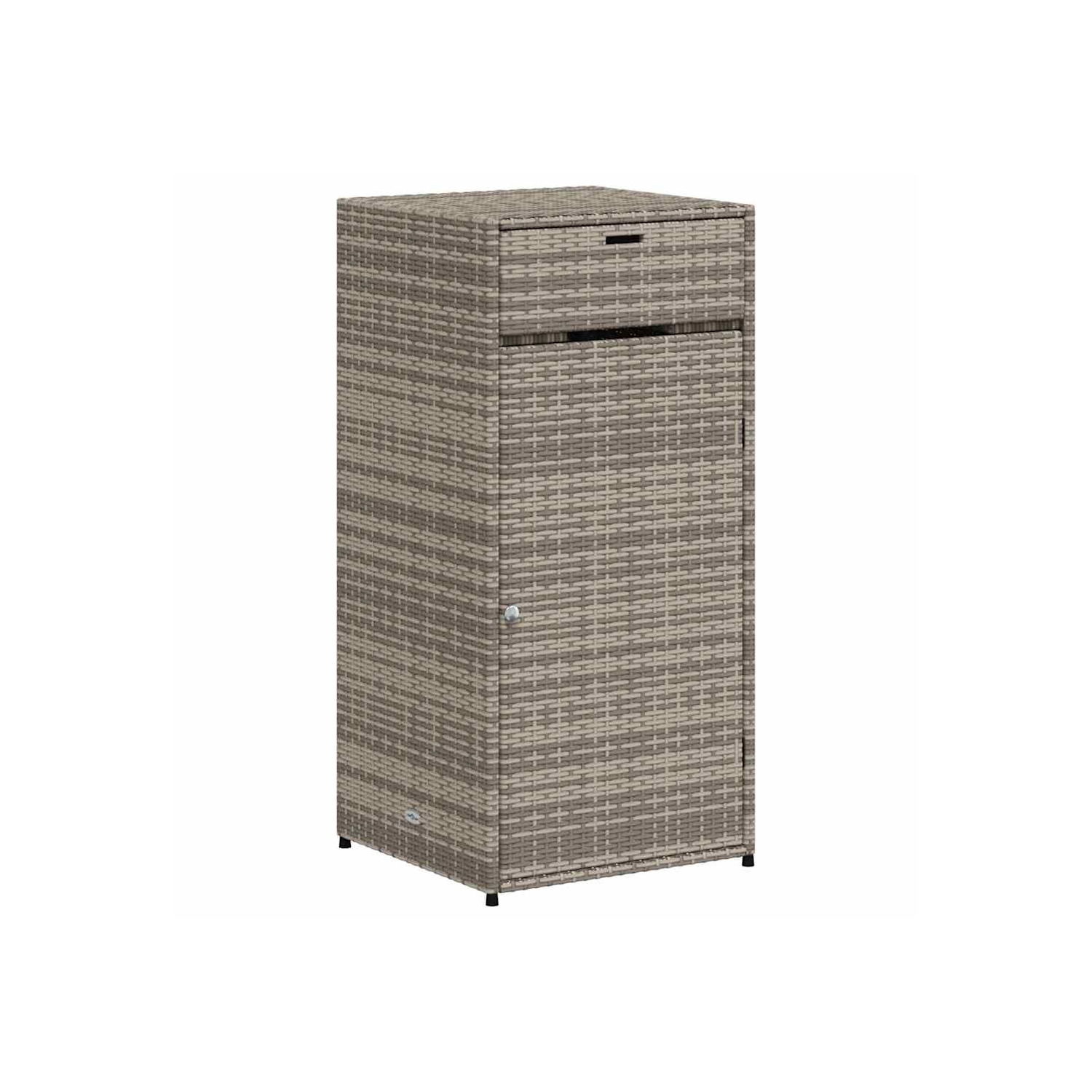 vidaXL Garden Storage Cabinet Grey 55x55x111 cm Poly Rattan