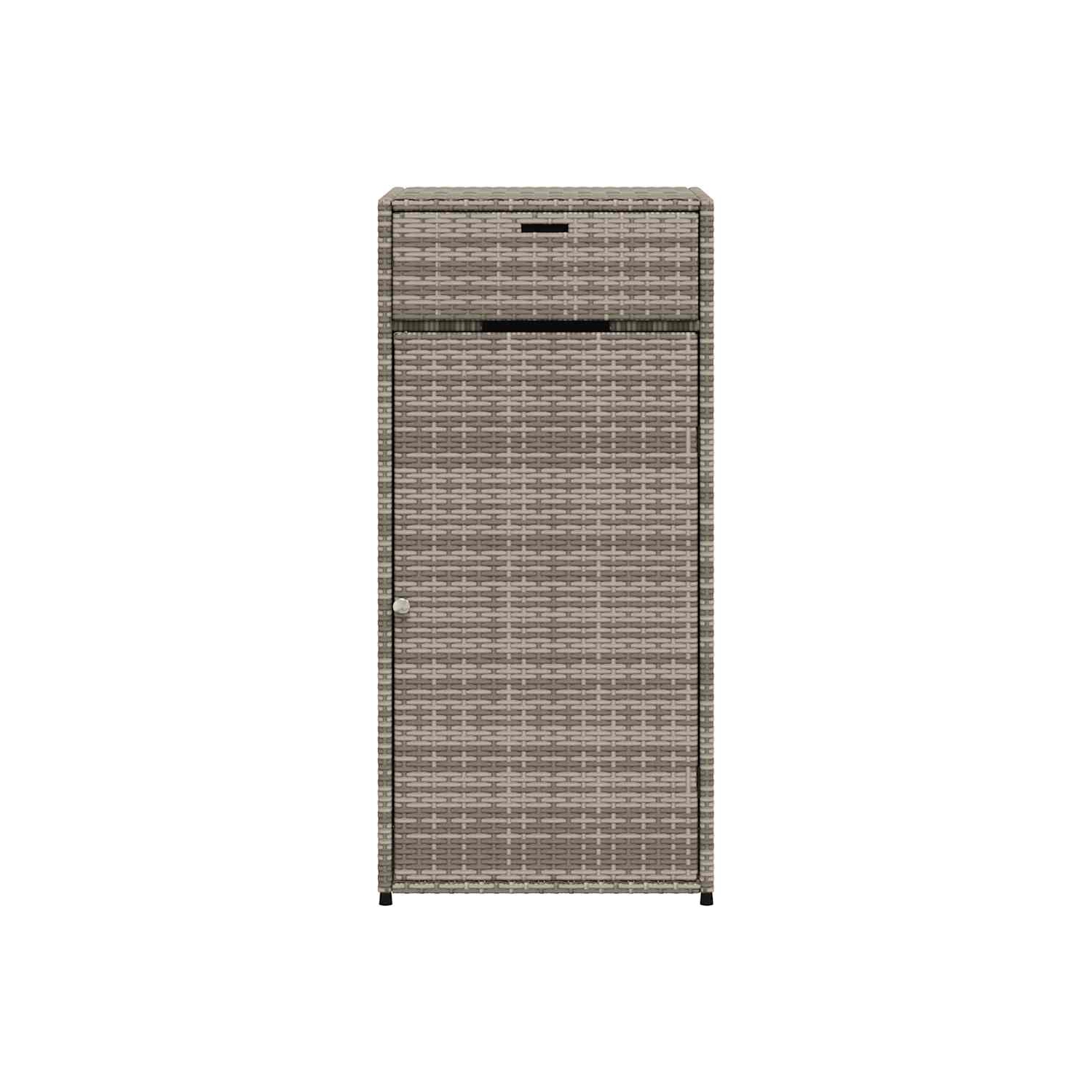 vidaXL Garden Storage Cabinet Grey 55x55x111 cm Poly Rattan