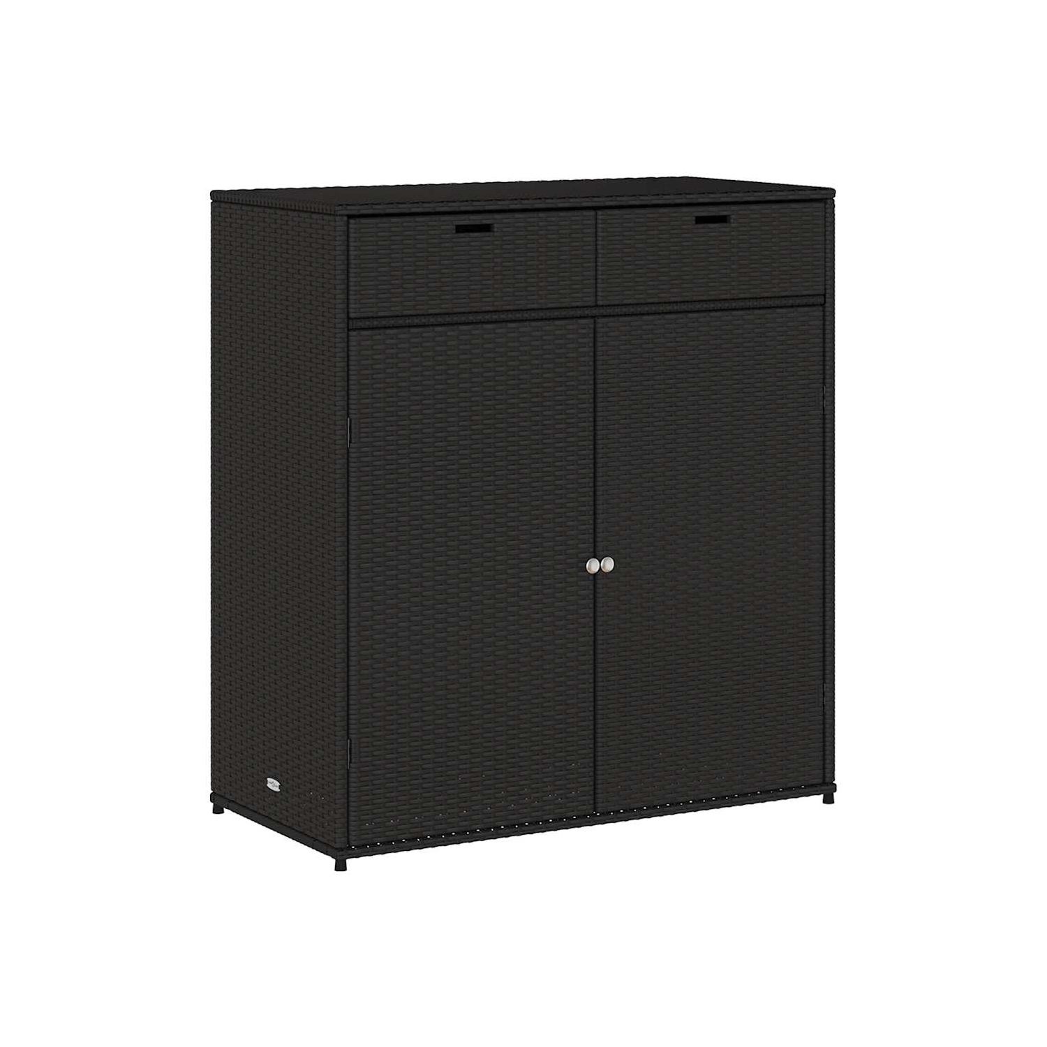 vidaXL Garden Storage Cabinet Black 105x55x113 cm Poly Rattan