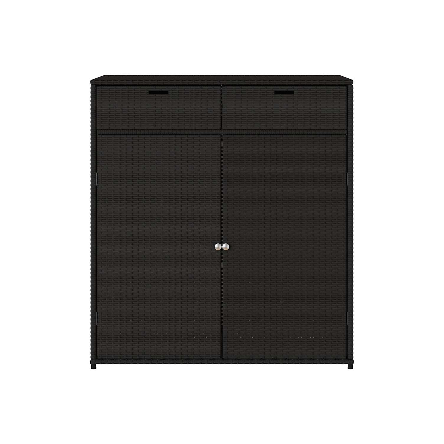 vidaXL Garden Storage Cabinet Black 105x55x113 cm Poly Rattan