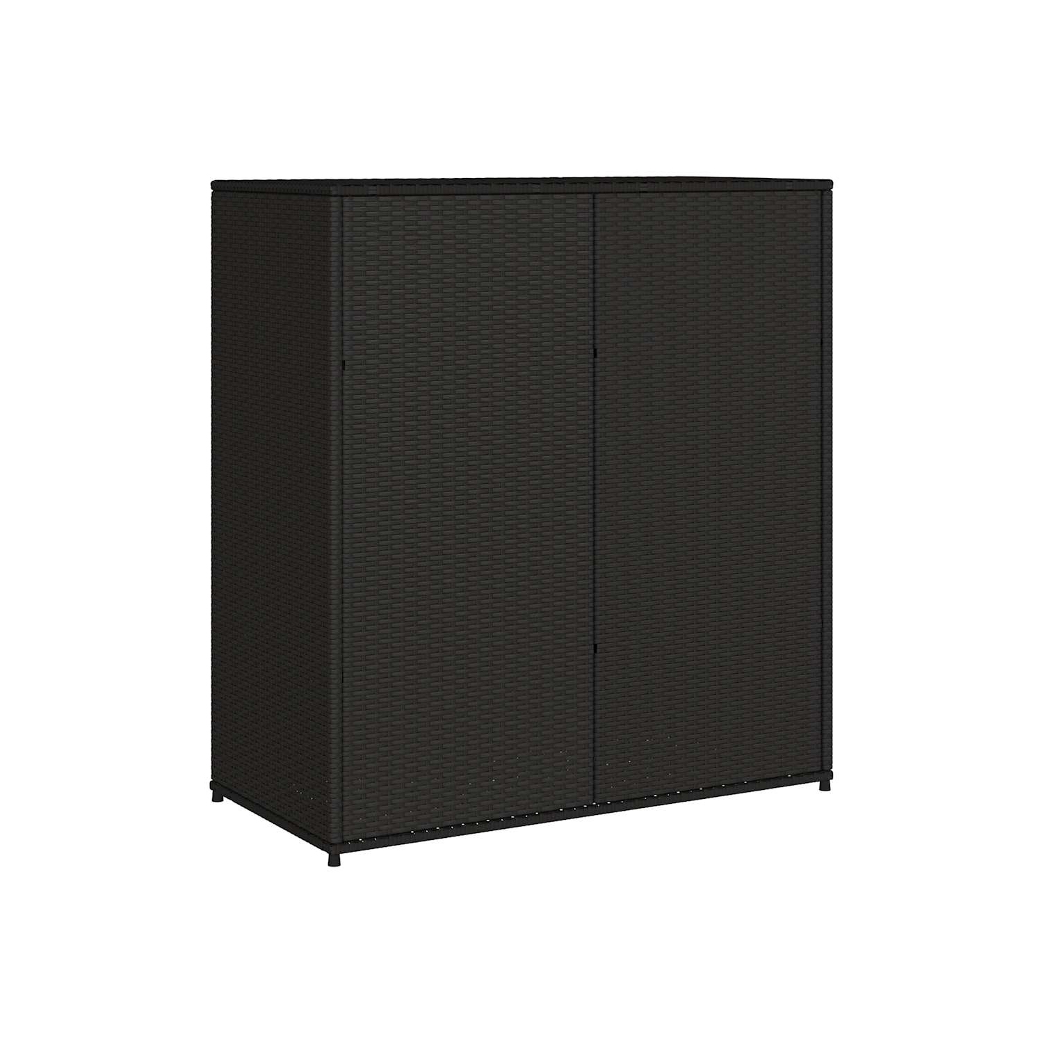vidaXL Garden Storage Cabinet Black 105x55x113 cm Poly Rattan