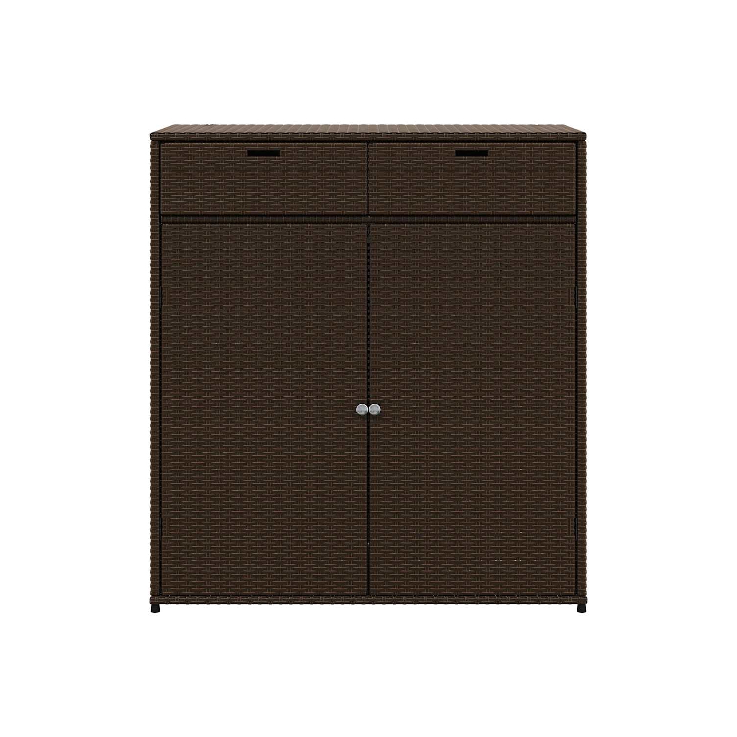 vidaXL Garden Storage Cabinet Brown 105x55x113 cm Poly Rattan