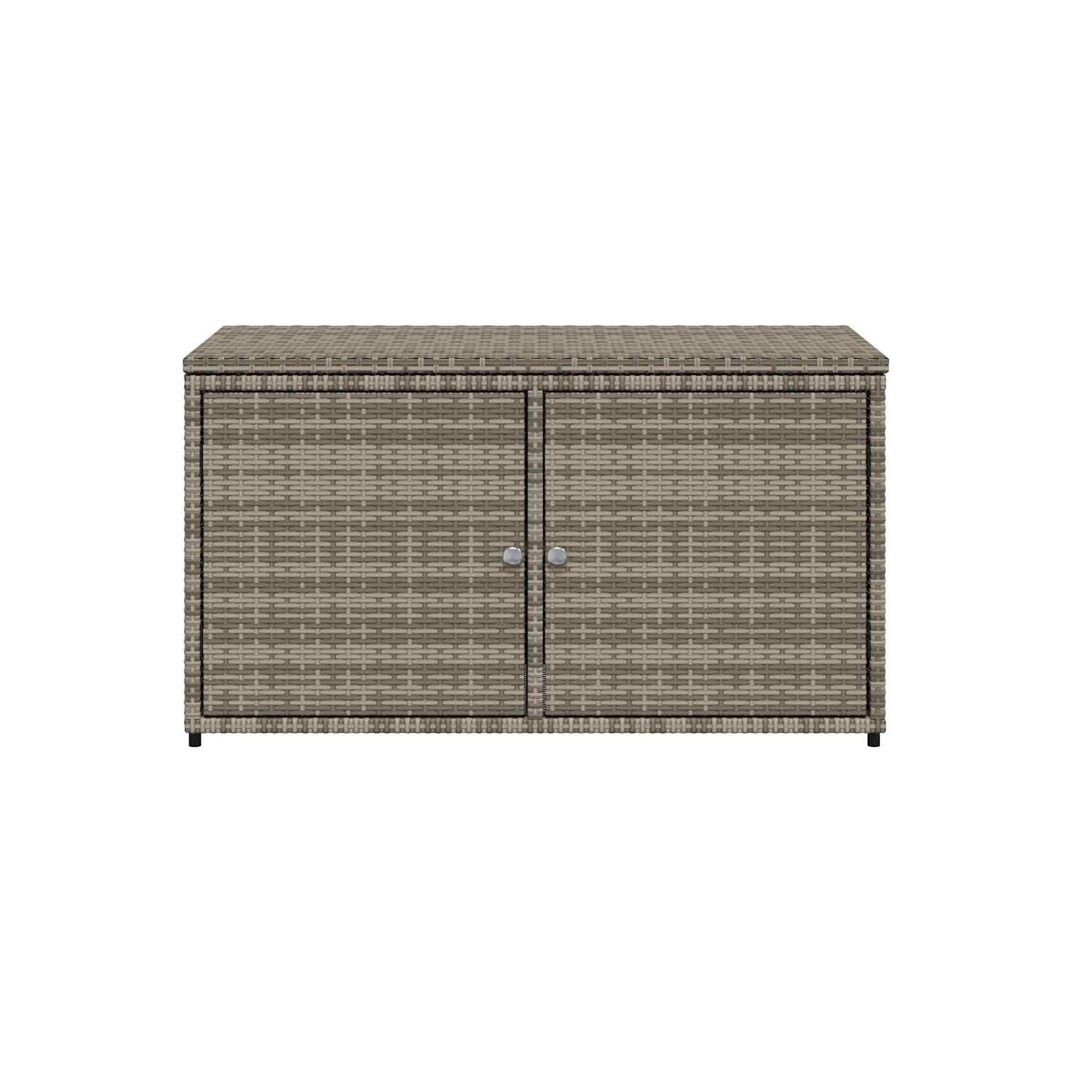 vidaXL Garden Storage Cabinet Grey 110x55x60.5 cm Poly Rattan