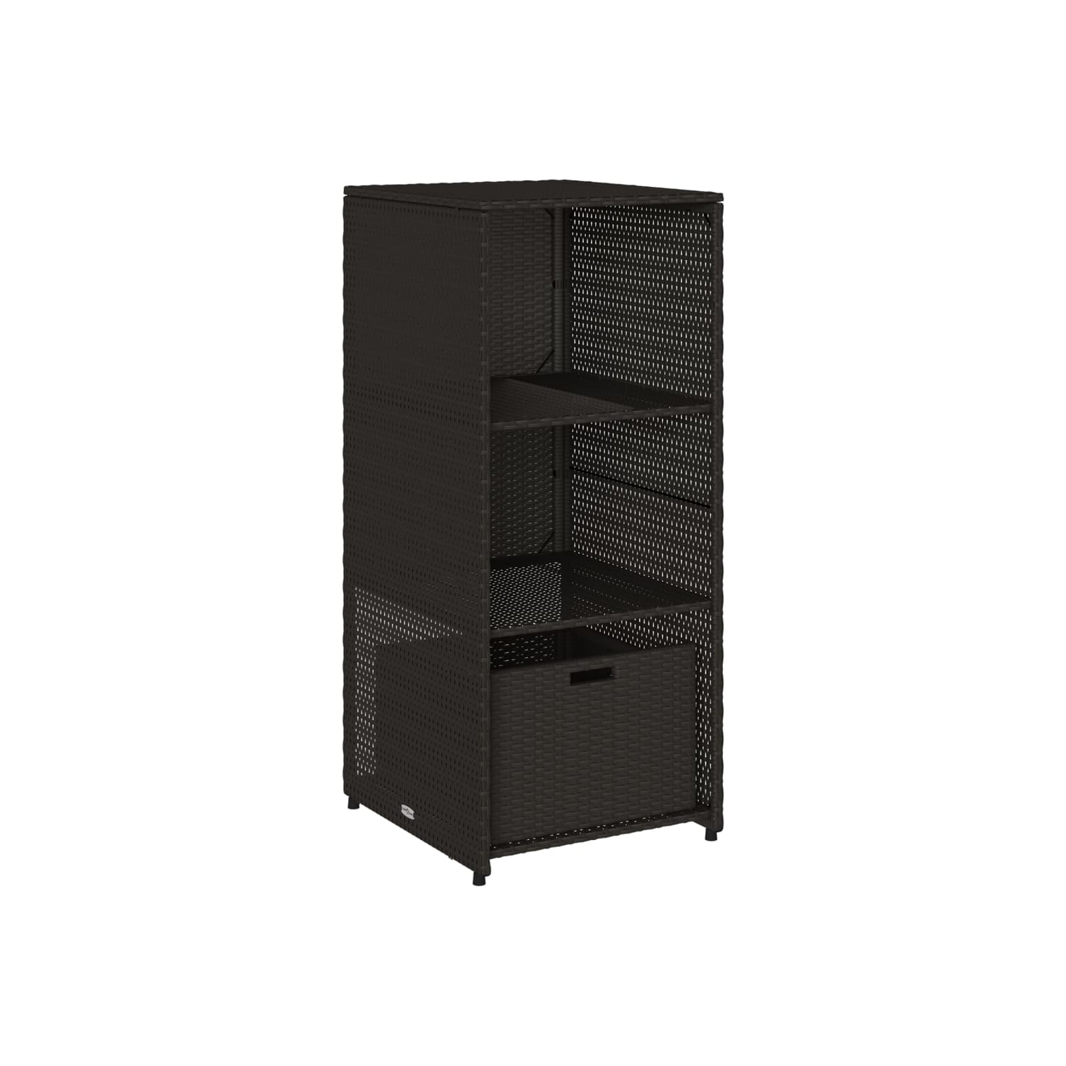 vidaXL Garden Storage Cabinet Black 50x55x115 cm Poly Rattan