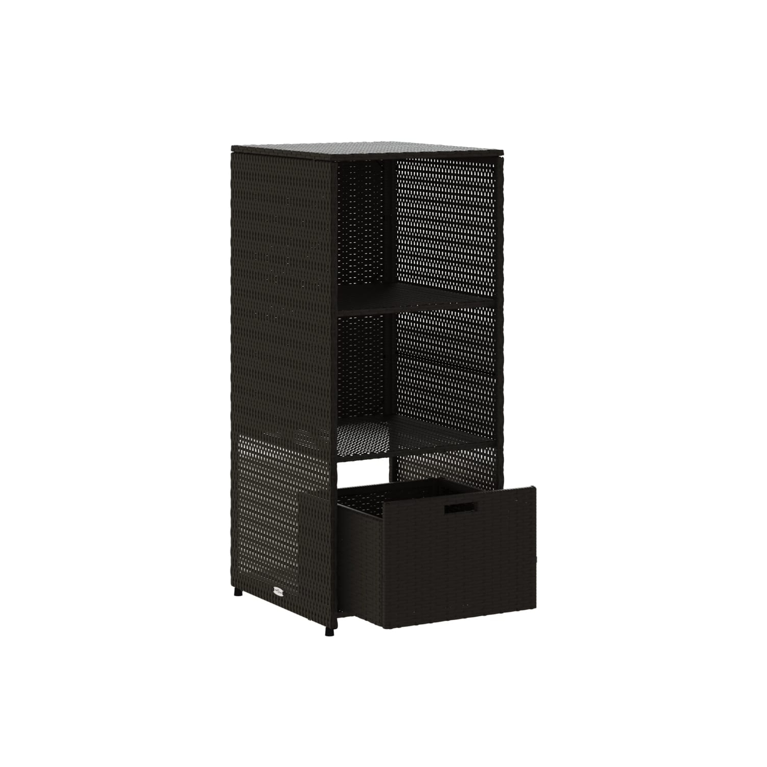 vidaXL Garden Storage Cabinet Black 50x55x115 cm Poly Rattan