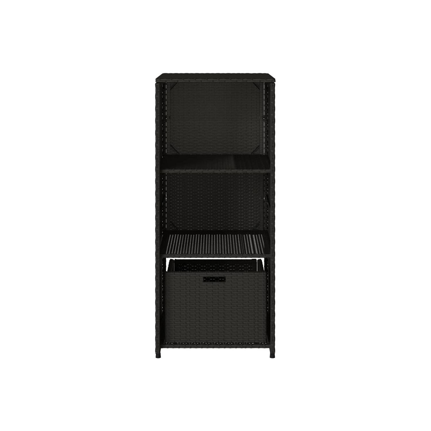vidaXL Garden Storage Cabinet Black 50x55x115 cm Poly Rattan