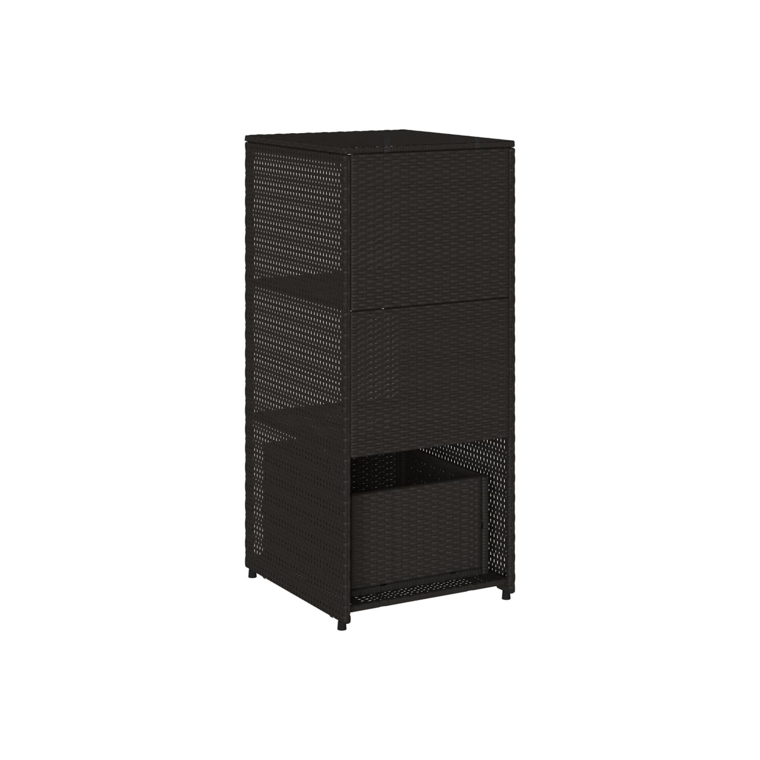 vidaXL Garden Storage Cabinet Black 50x55x115 cm Poly Rattan
