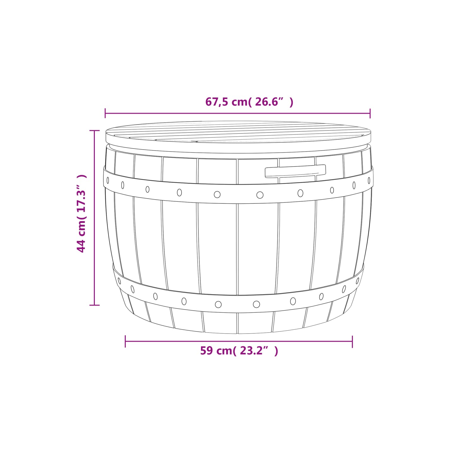 Boîte de rangement de jardin 3-en-1 en polypropylène brun clair vidaXL