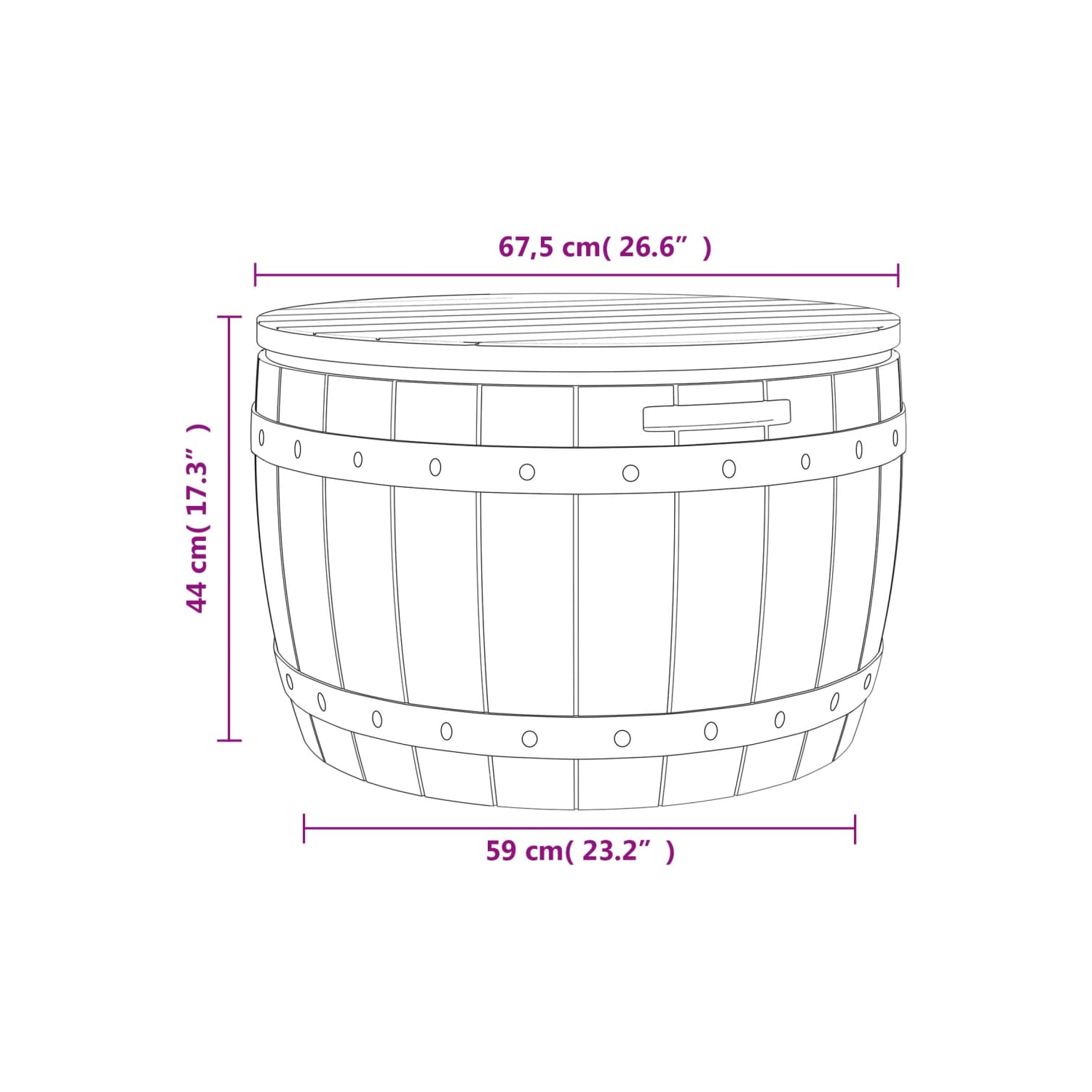 vidaXL 3-in-1 Garden Storage Box Black Polypropylene