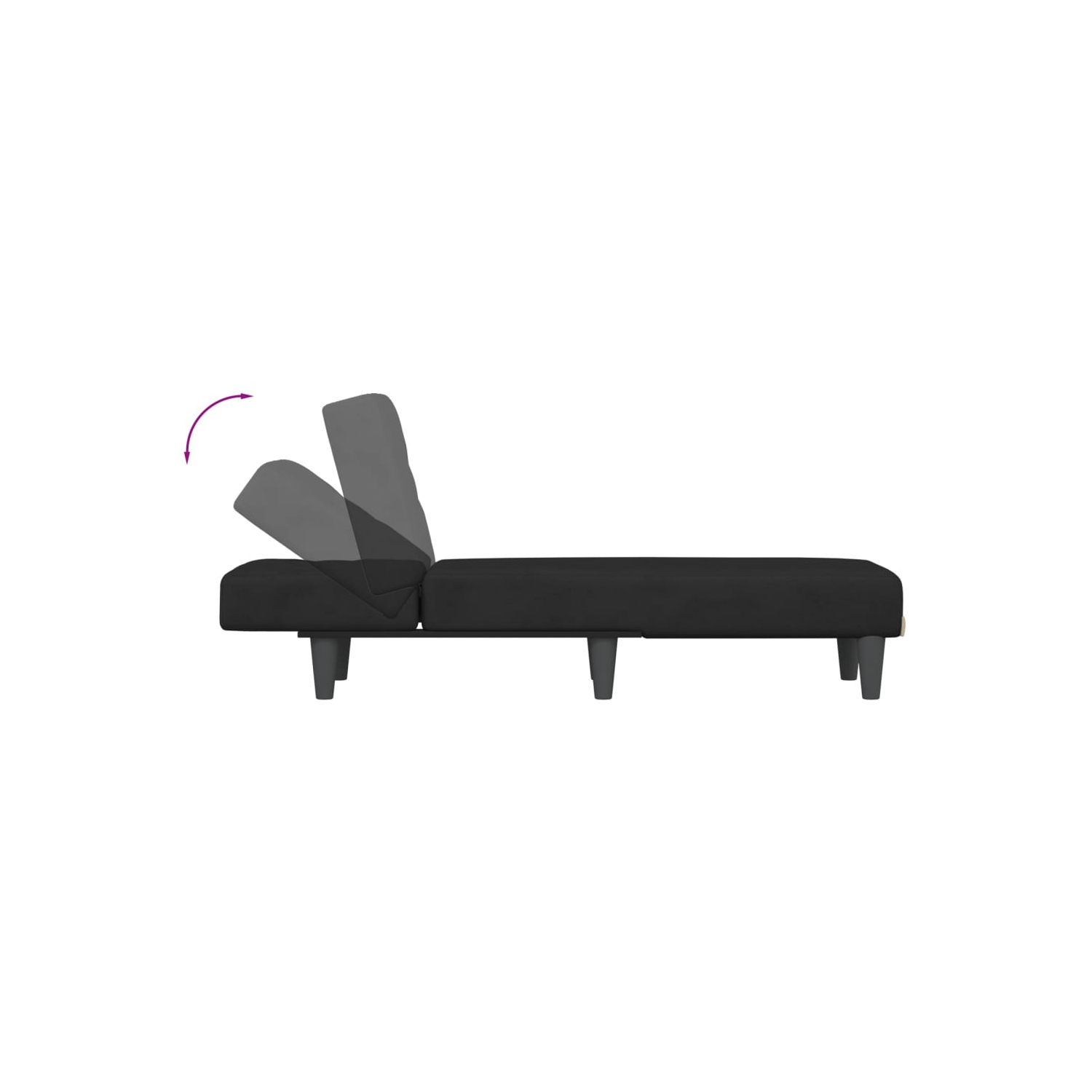 vidaXL Chaise Longue Black Velvet