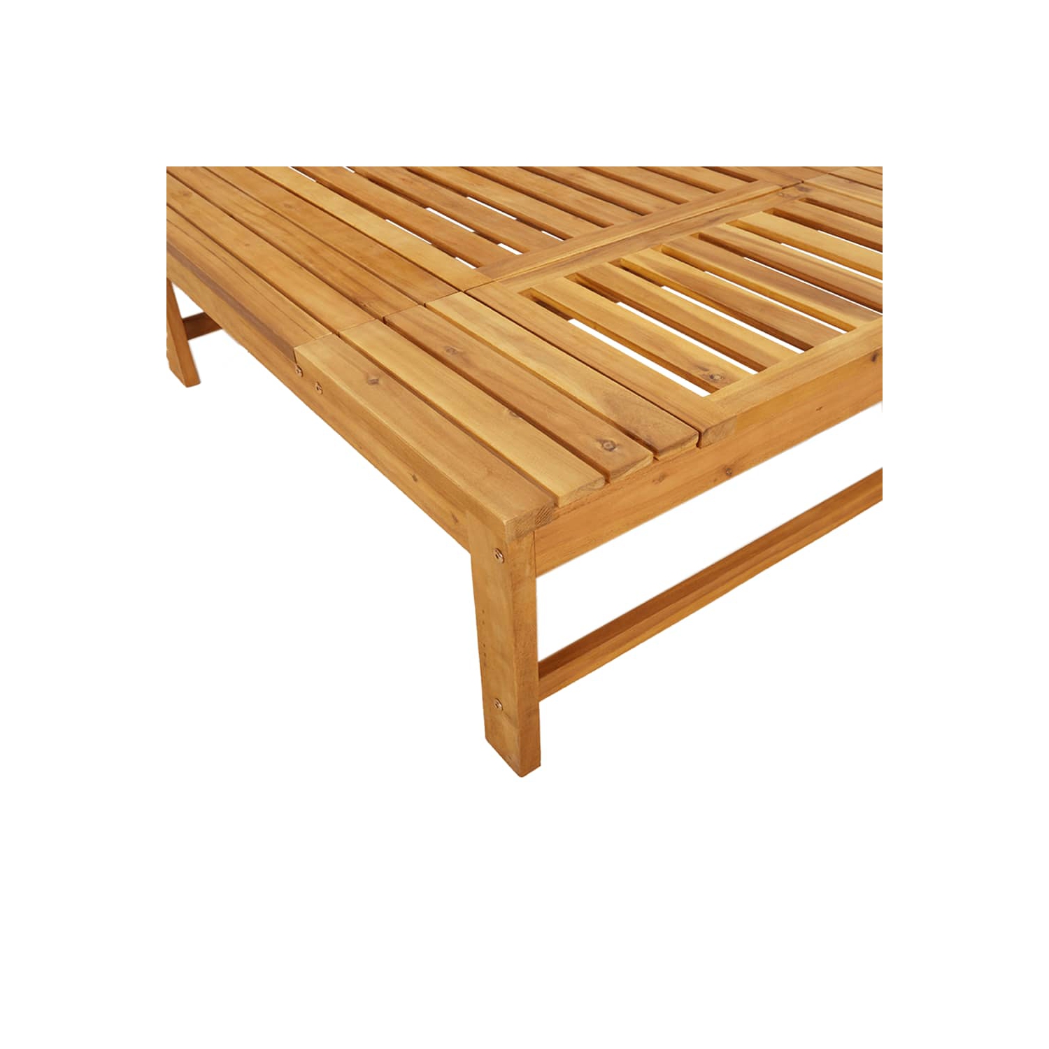 Chaise longue avec coussin gris foncé et coussin en bois d'acacia massif de vidaXL