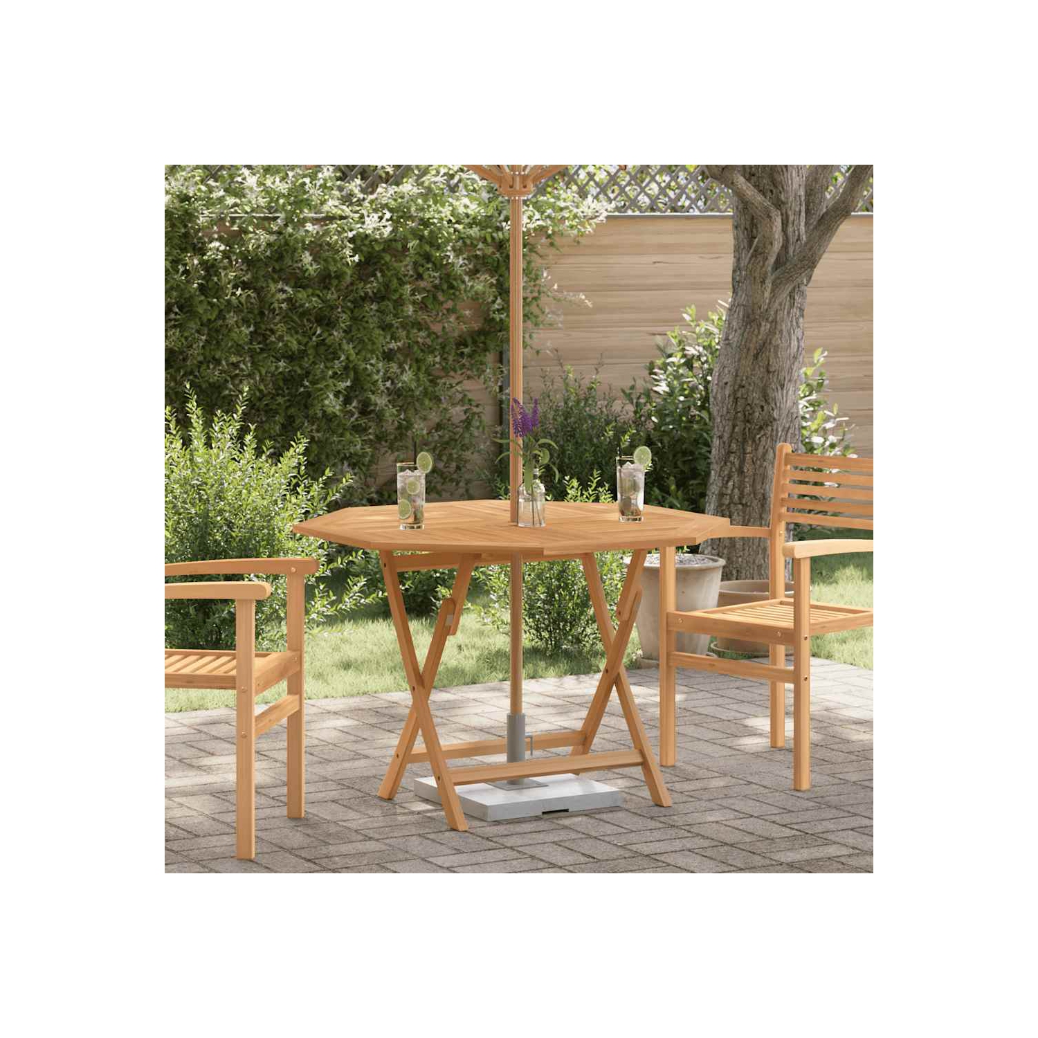 vidaXL Folding Garden Table 110x110x75 cm Solid Wood Teak