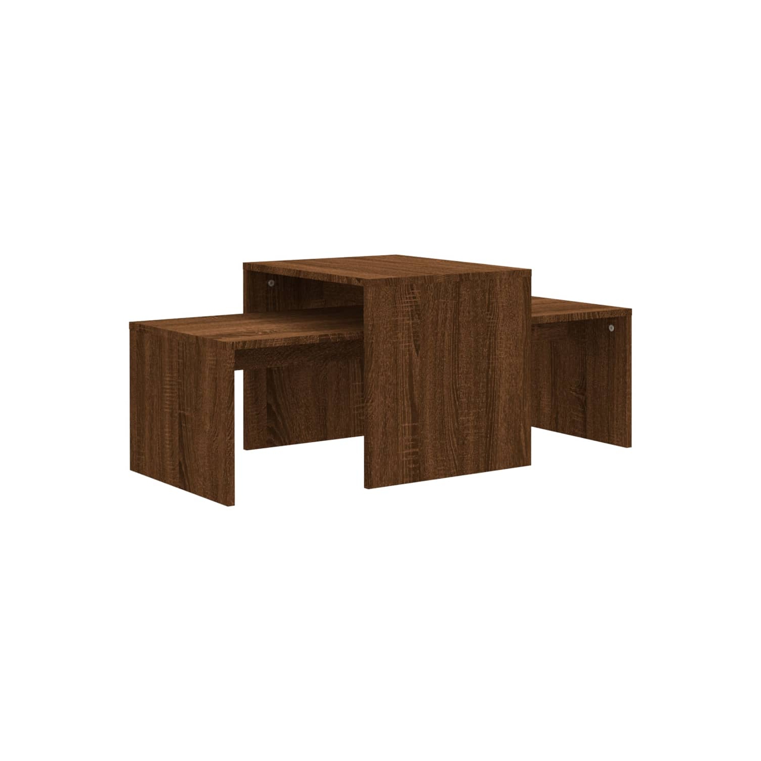 Ensemble de tables basses de style bois d'ingénierie 40&nbsp;cm 100 x 48 po, chêne brun