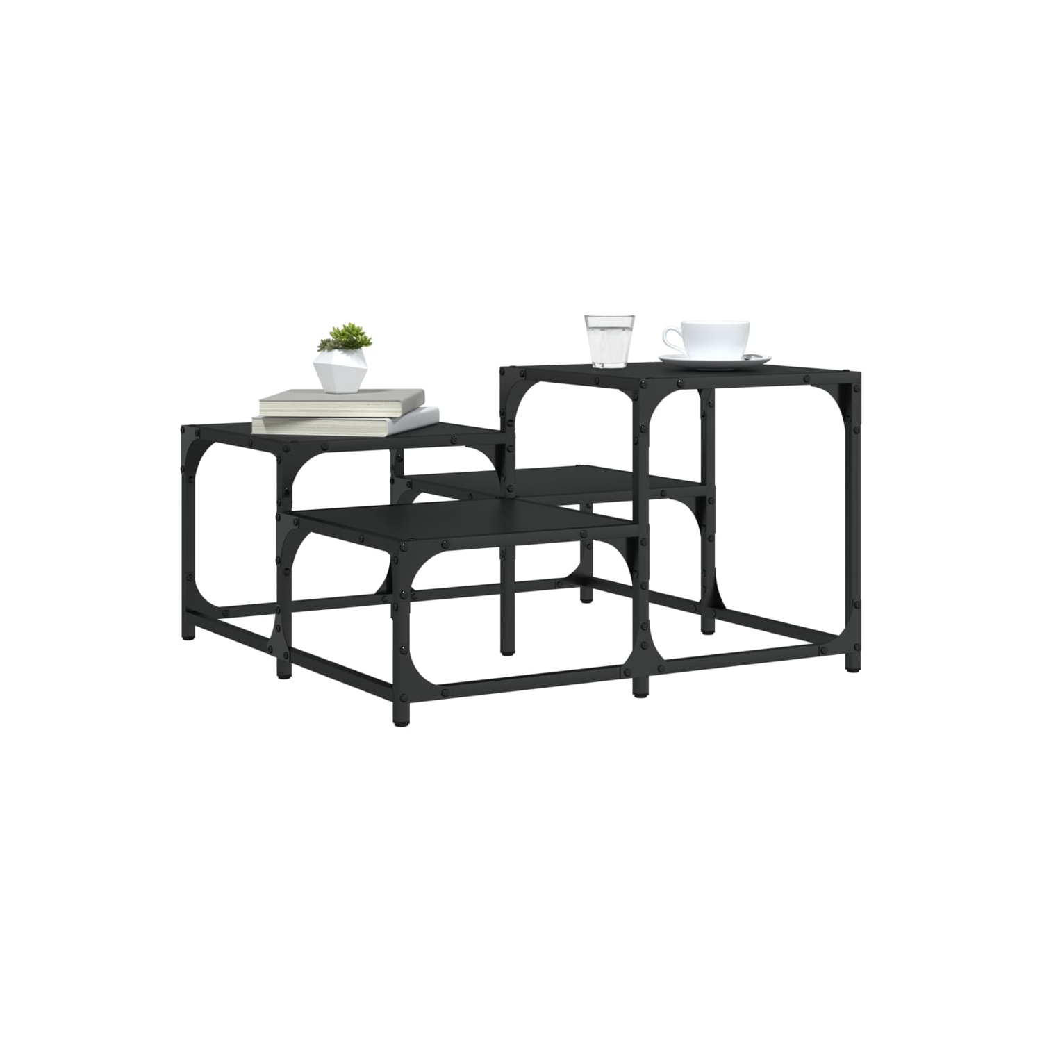 vidaXL Coffee Table Black 68x68x40 cm Engineered Wood