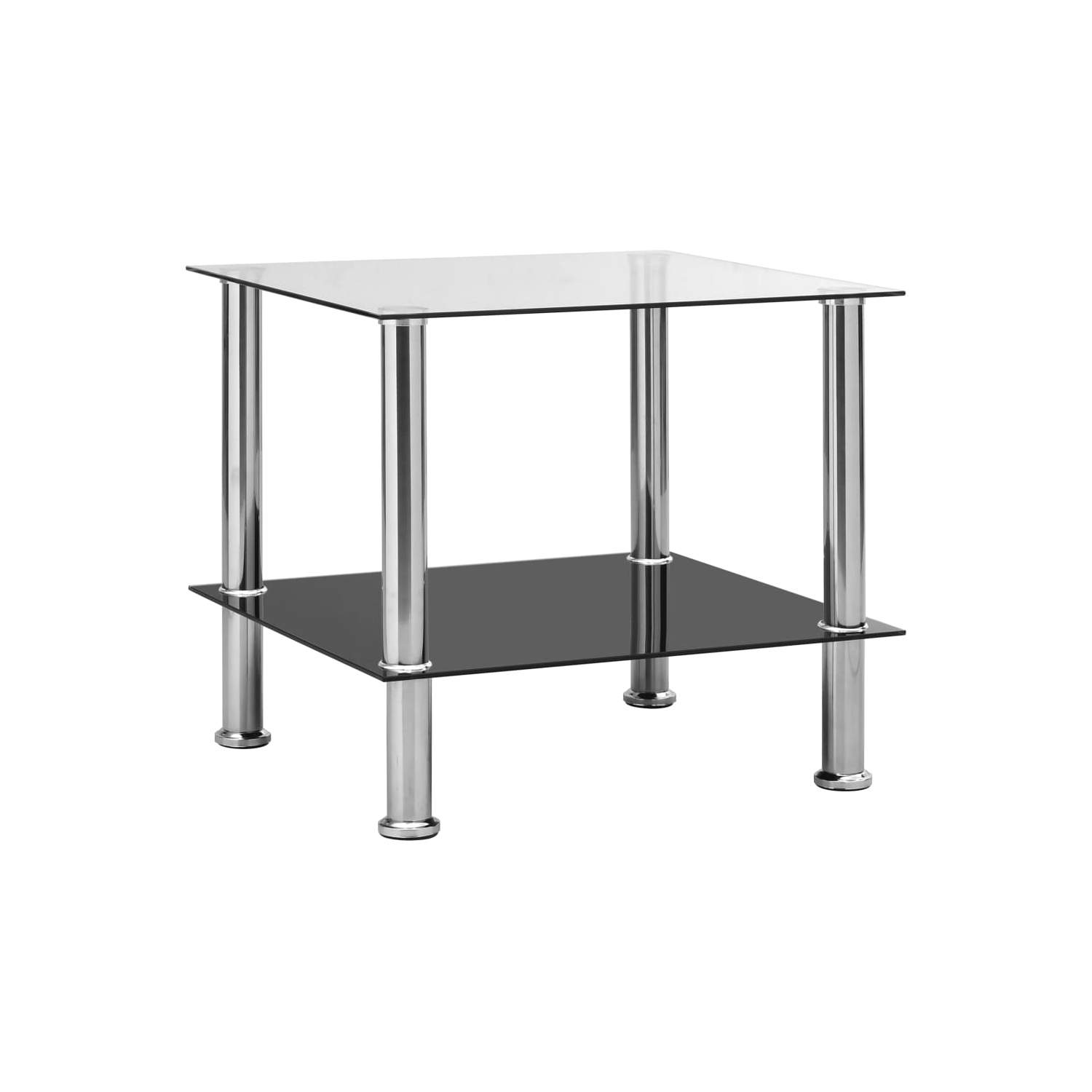 vidaXL Side Table Transparent 45x50x45 cm Tempered Glass