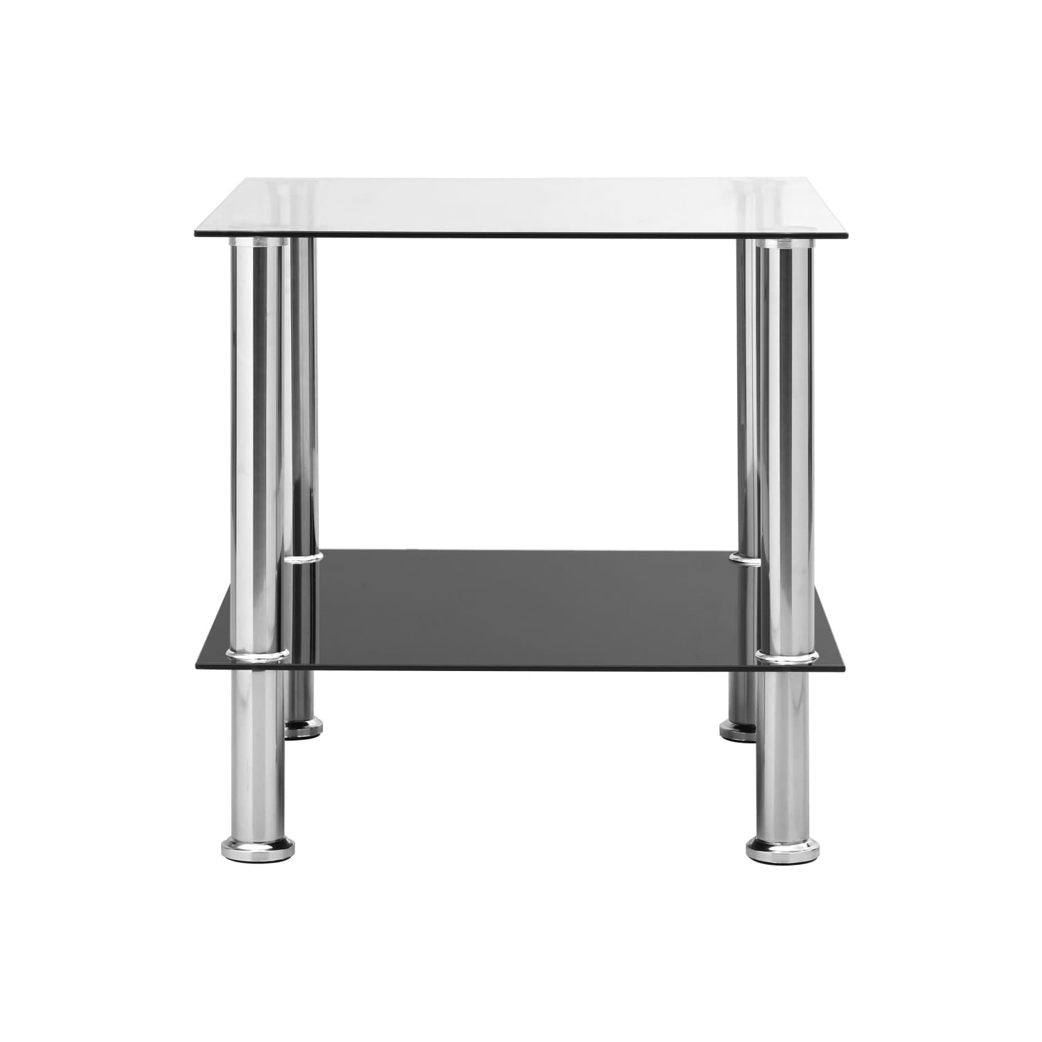 vidaXL Side Table Transparent 45x50x45 cm Tempered Glass