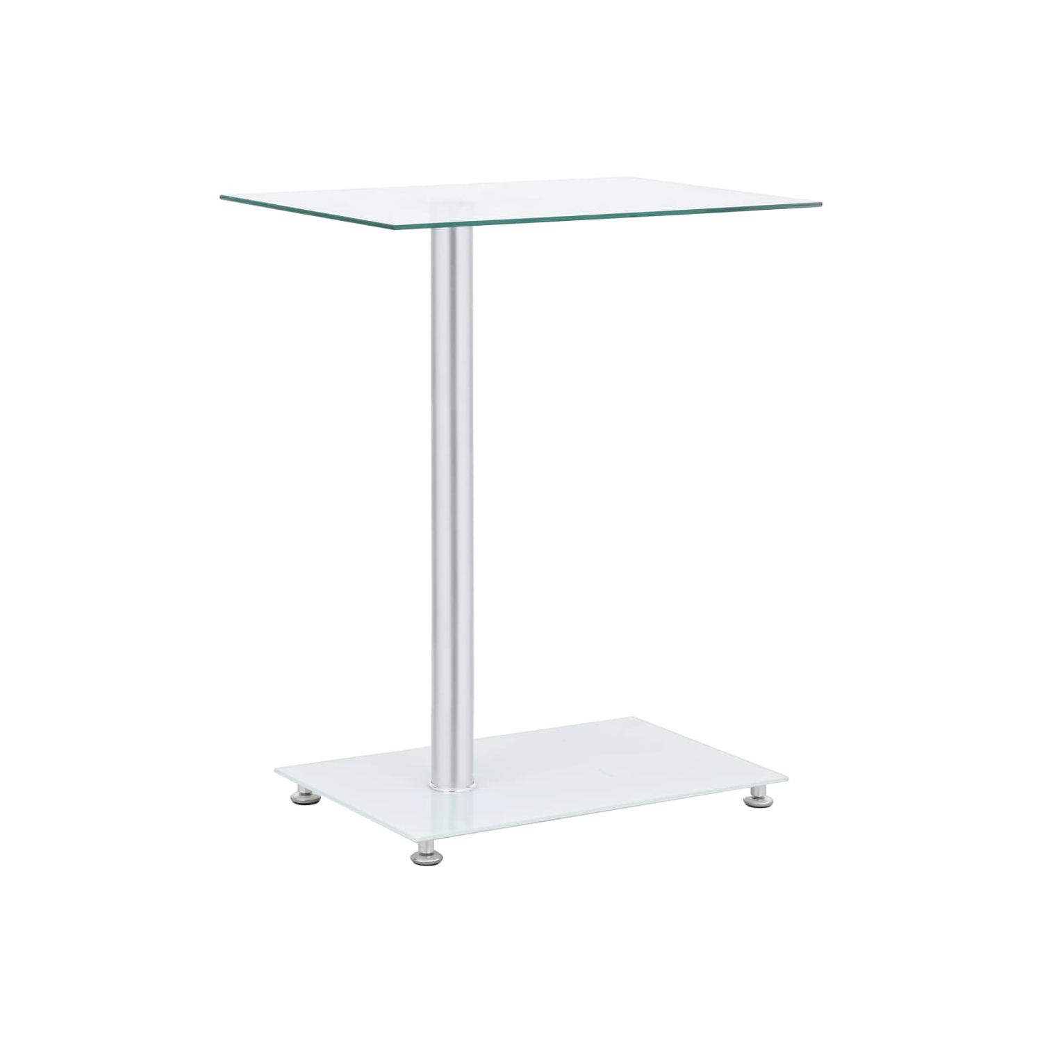 vidaXL U-Shaped Side Table Transparent 45x30x58 cm Tempered Glass