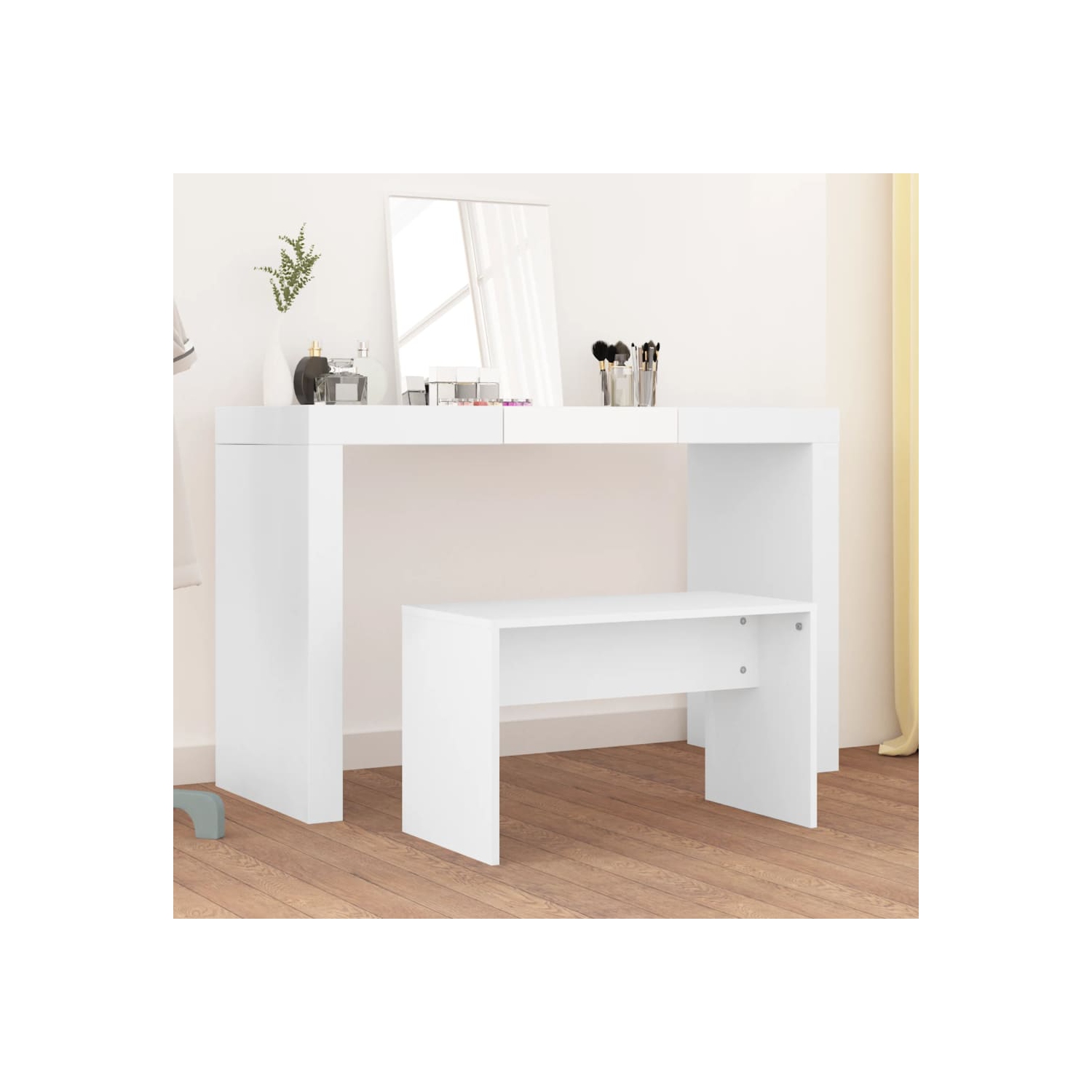 vidaXL Dressing Stool White 70x35x45 cm Engineered Wood
