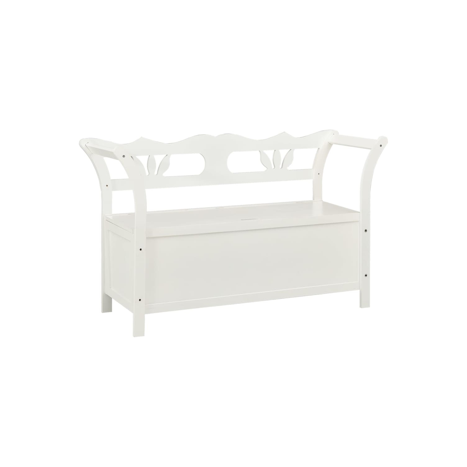 vidaXL Bench White 107x45x75.5 cm Solid Wood Fir