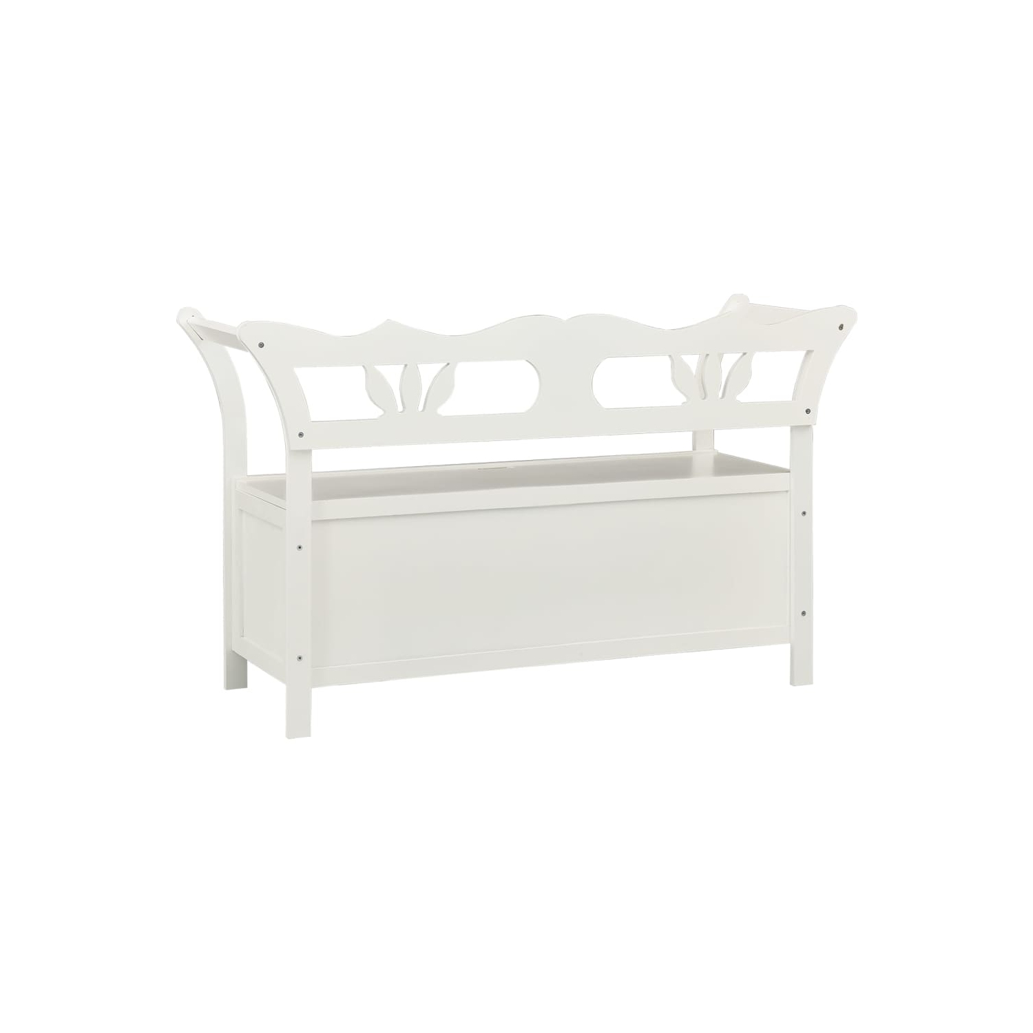 vidaXL Bench White 107x45x75.5 cm Solid Wood Fir