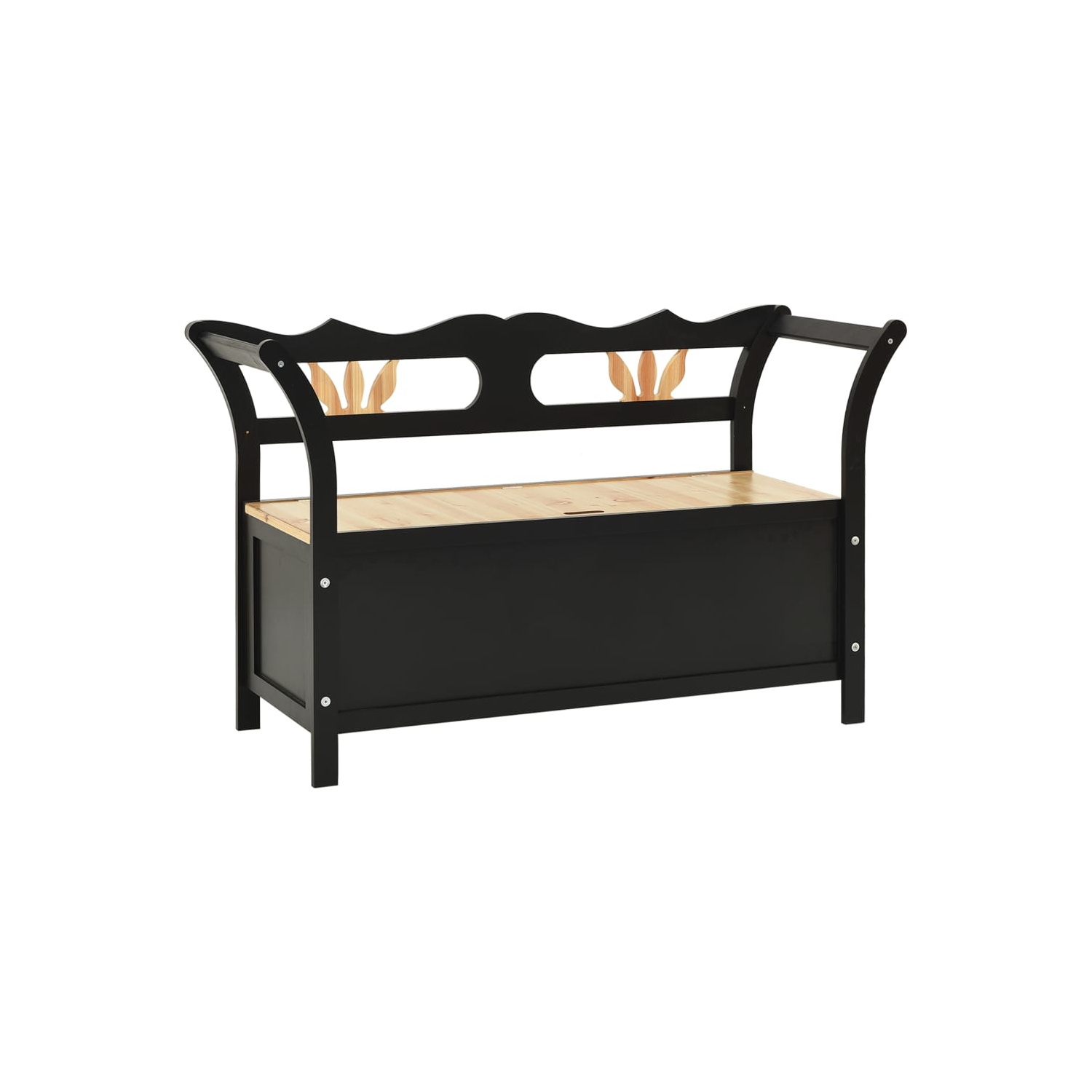 vidaXL Bench Black 107x45x75.5 cm Solid Wood Fir
