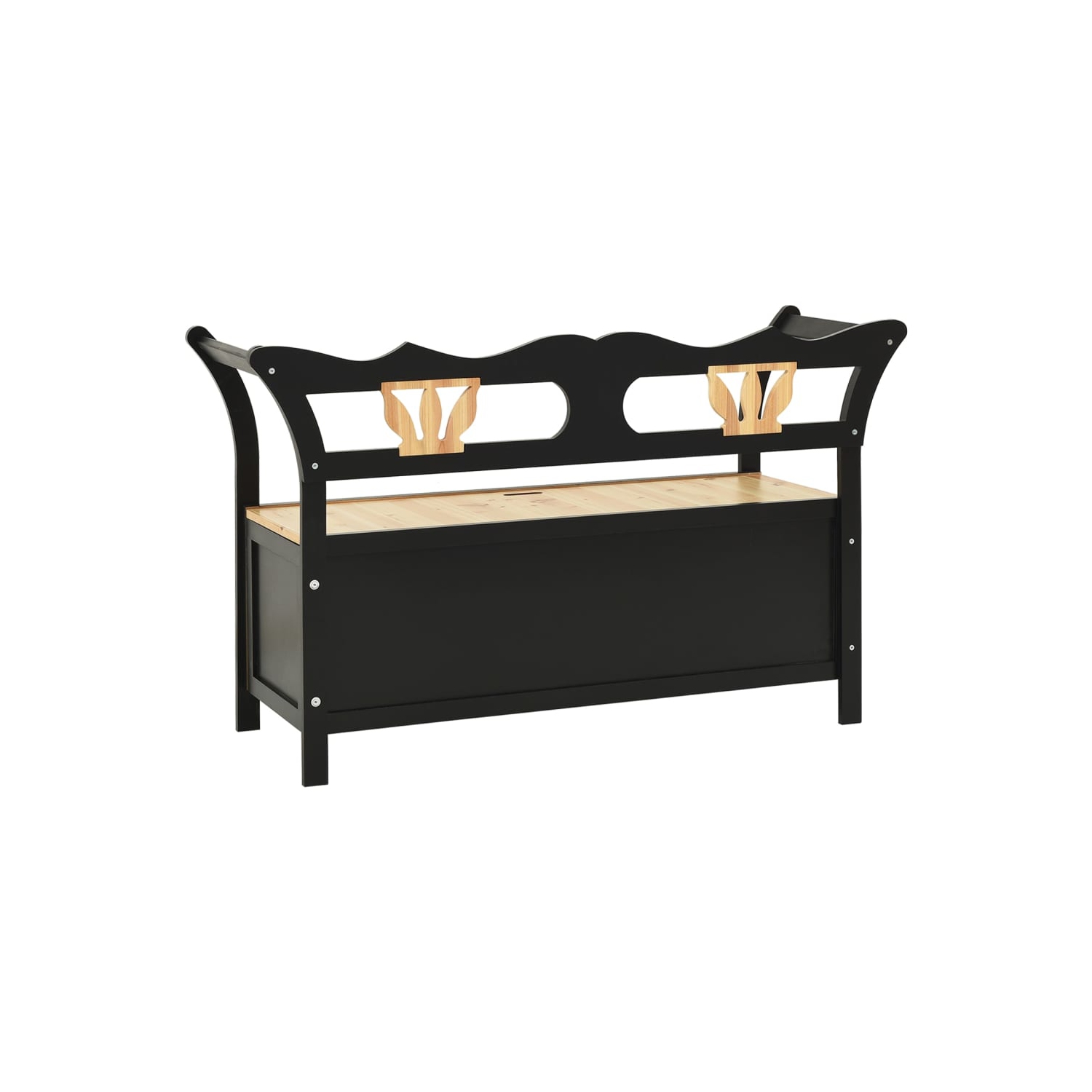 vidaXL Bench Black 107x45x75.5 cm Solid Wood Fir
