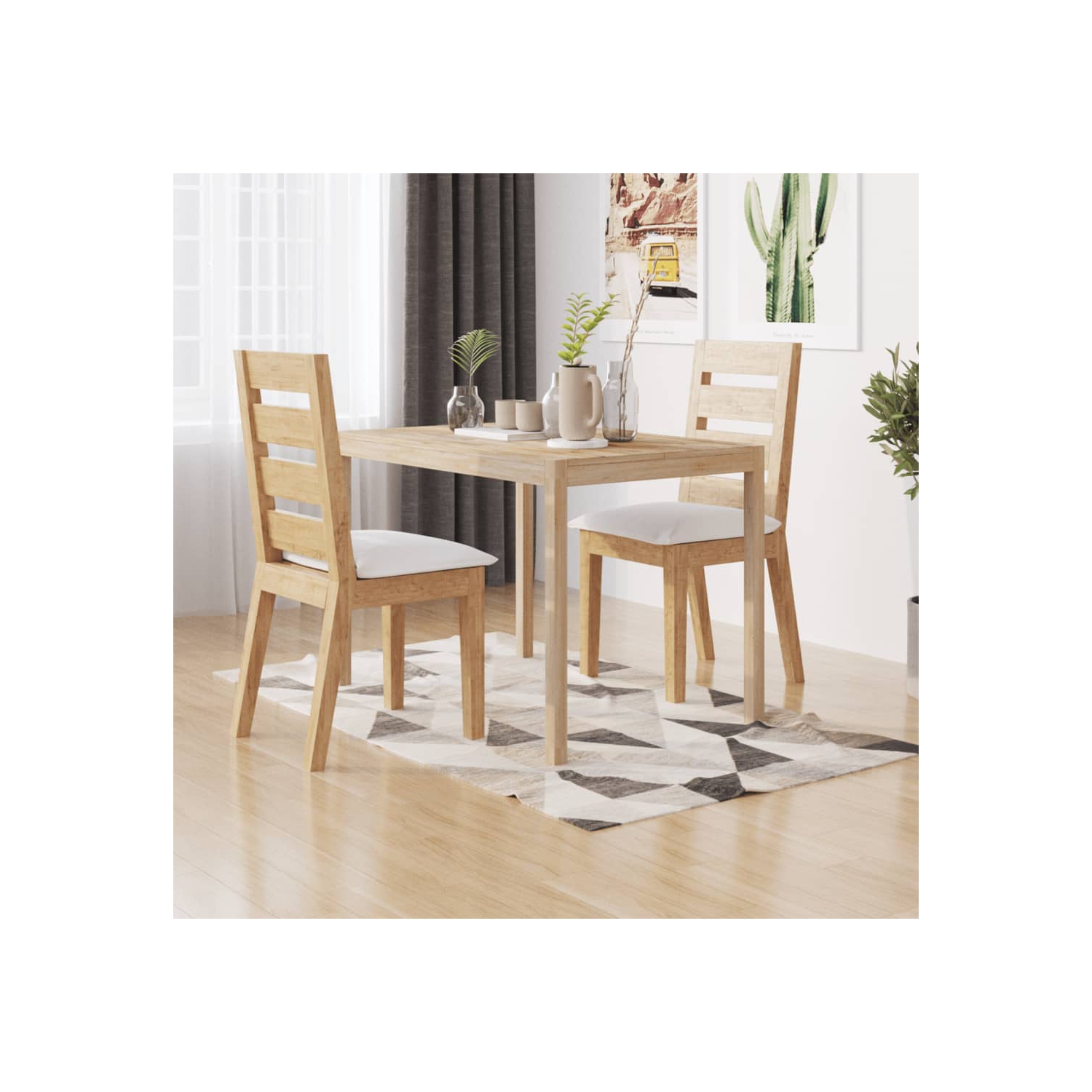 vidaXL Dining Table 110x70x75 cm Solid Wood Acacia