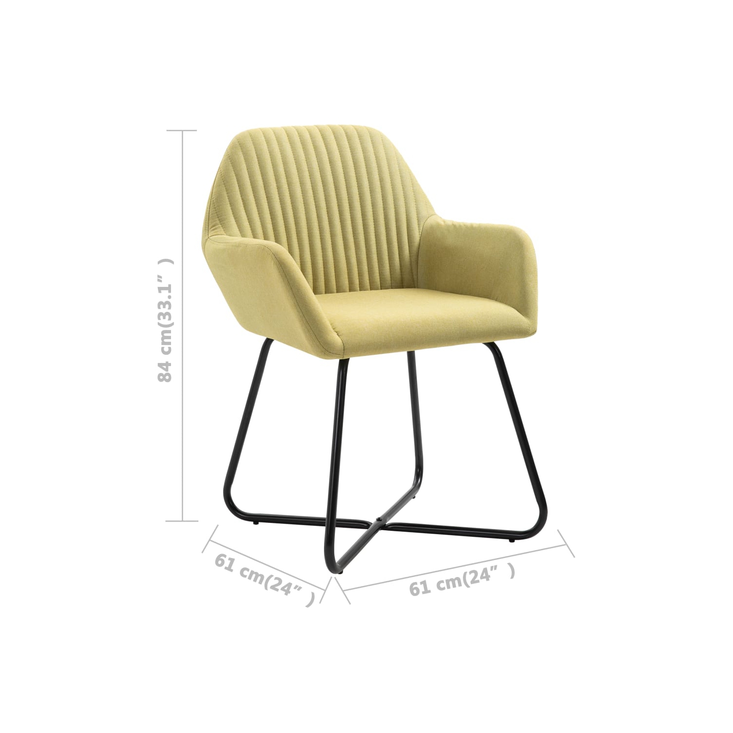 Chaises de salle à manger 6 pièces en tissu vert