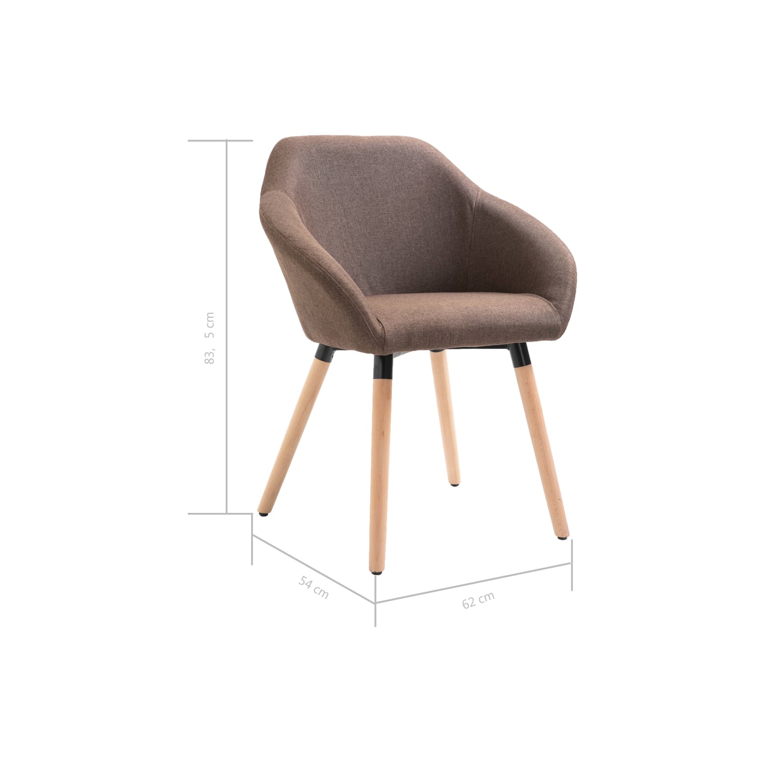 vidaXL Dining Chairs 4 pcs Brown Fabric