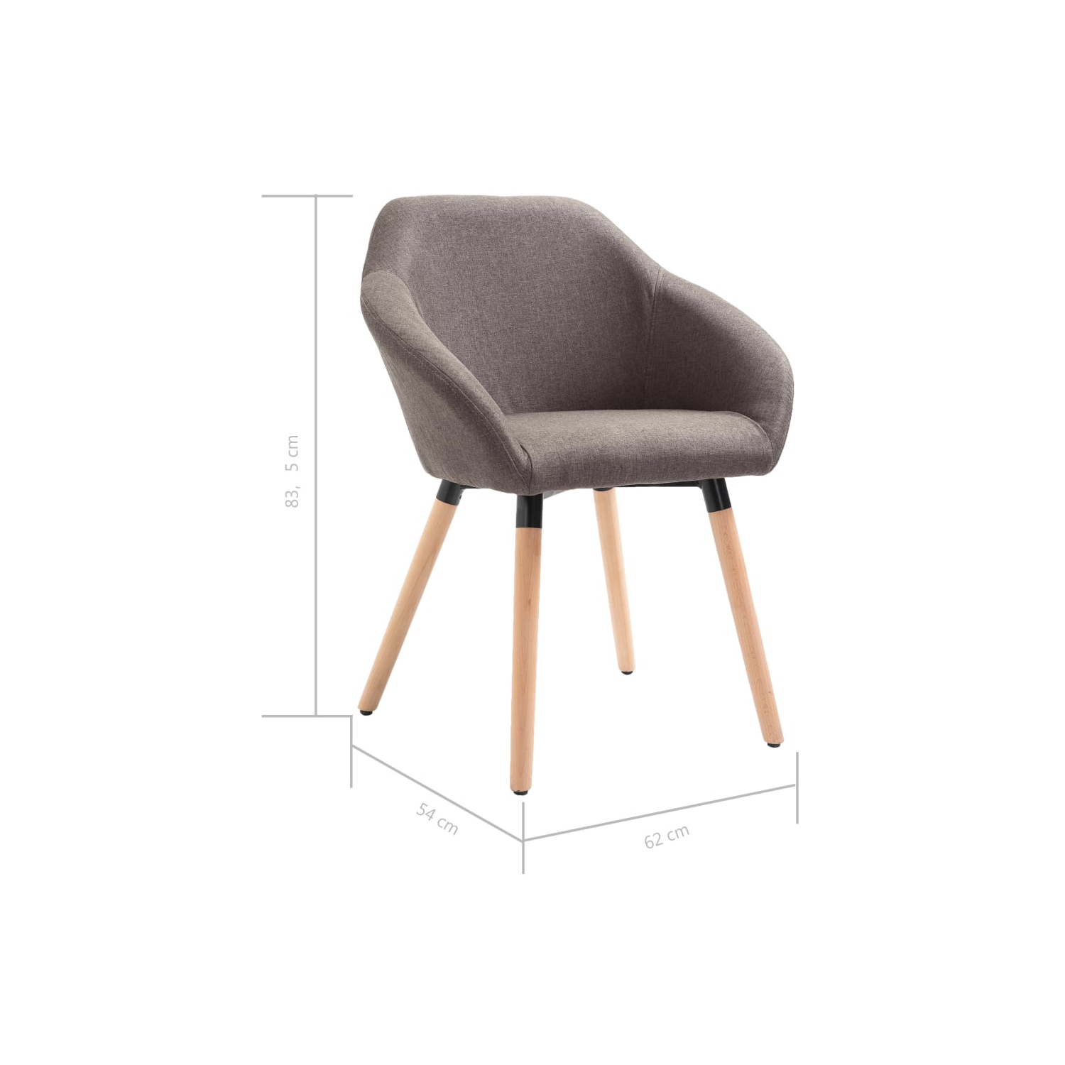 vidaXL Dining Chairs 6 pcs Taupe Fabric