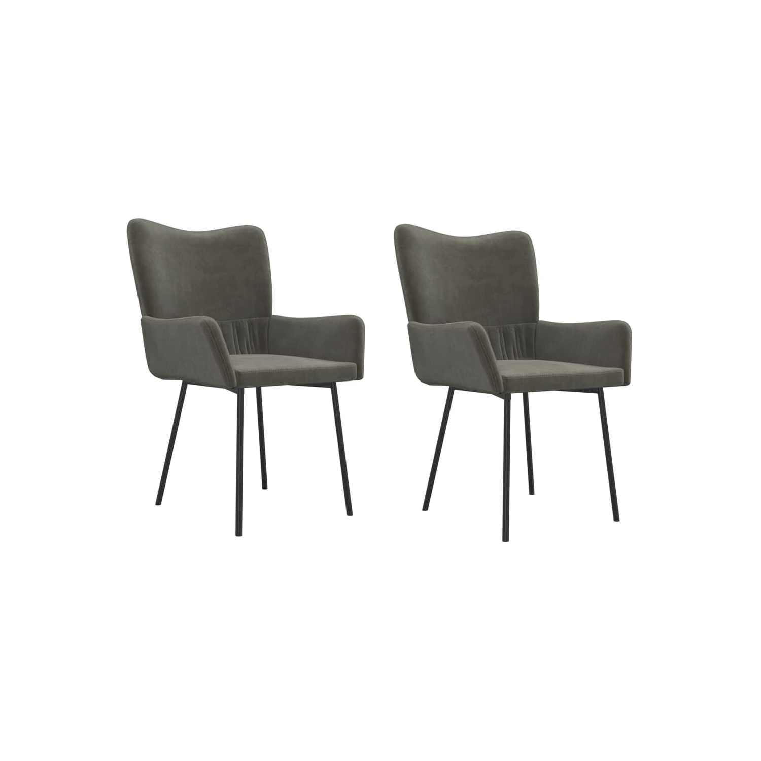 vidaXL Dining Chairs 2 pcs Dark Grey Velvet