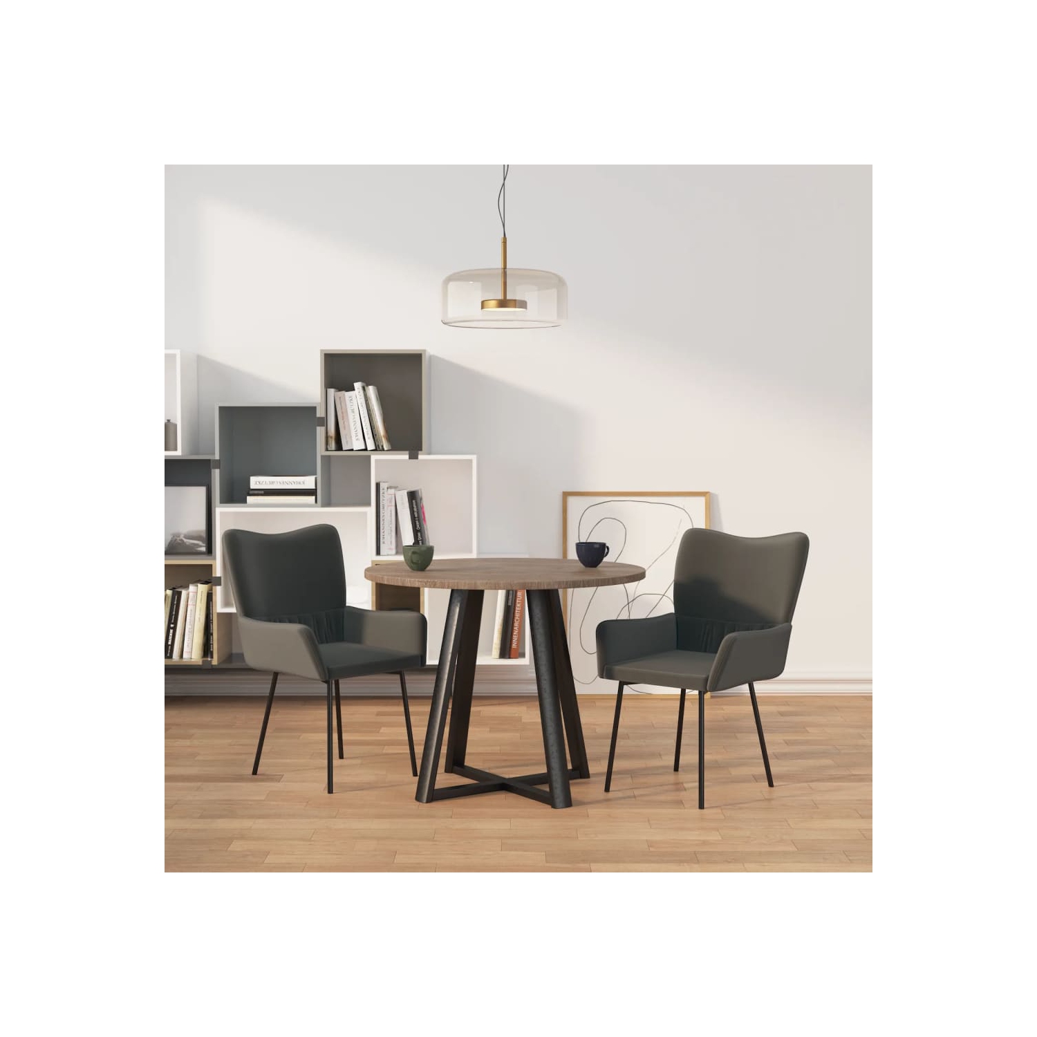 vidaXL Dining Chairs 2 pcs Dark Grey Velvet