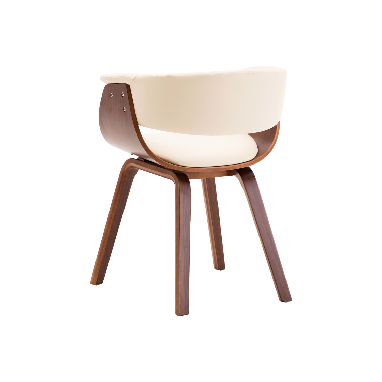 Chaise de salle à manger en bois courbé crème et en similicuir VidaXL