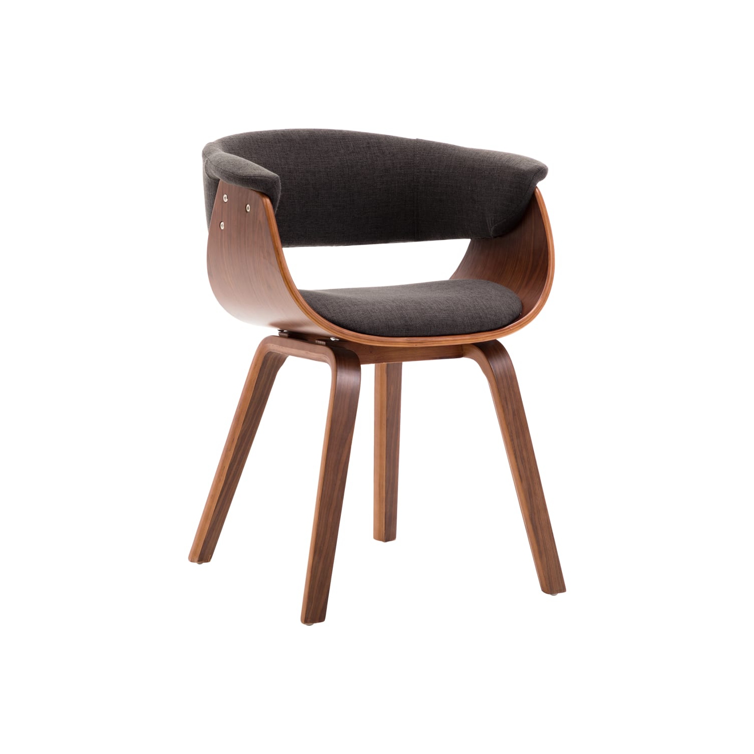 vidaXL Dining Chair Grey Bent Wood and Fabric