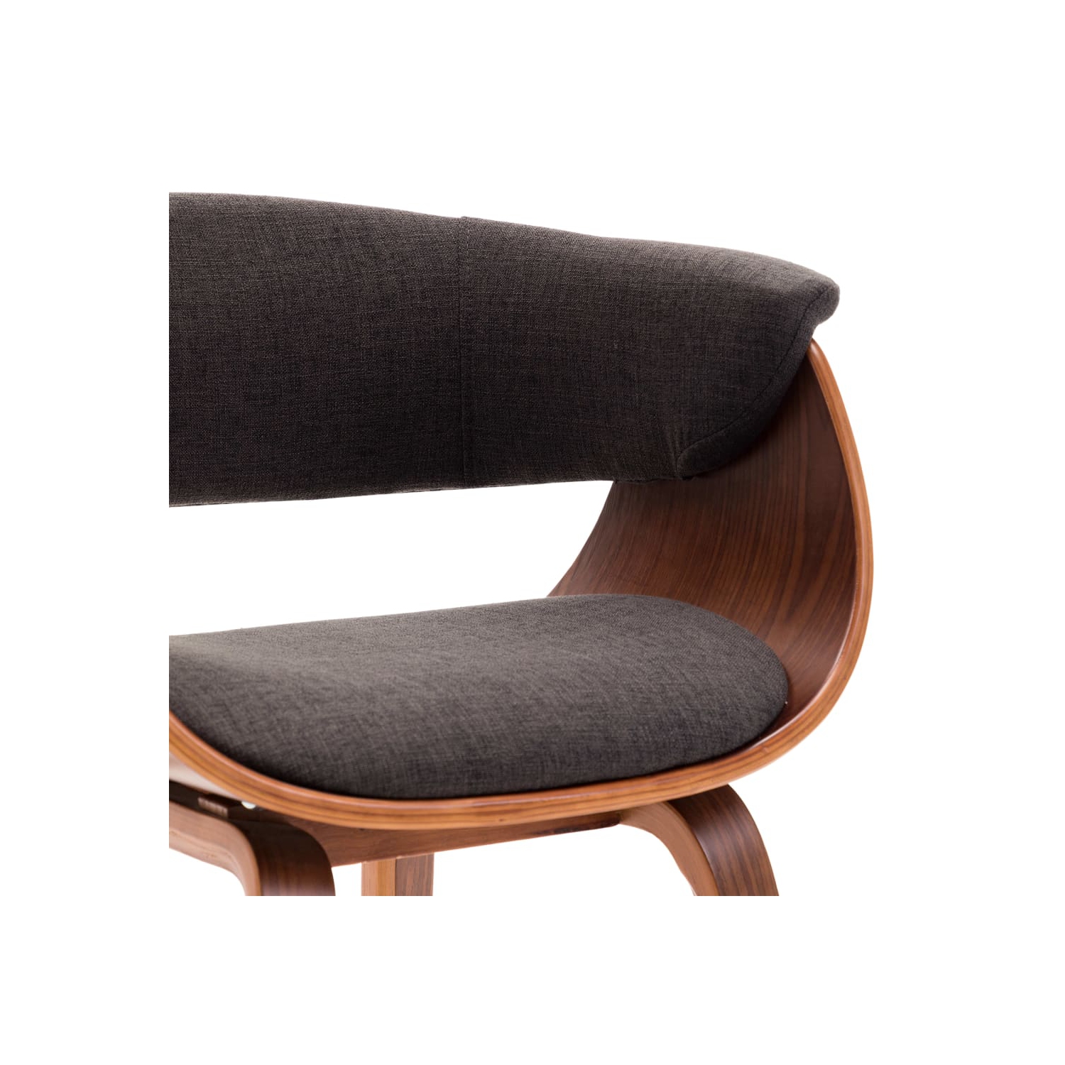 vidaXL Dining Chair Grey Bent Wood and Fabric