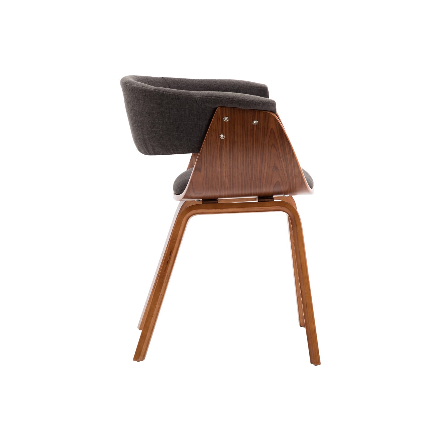 vidaXL Dining Chair Grey Bent Wood and Fabric