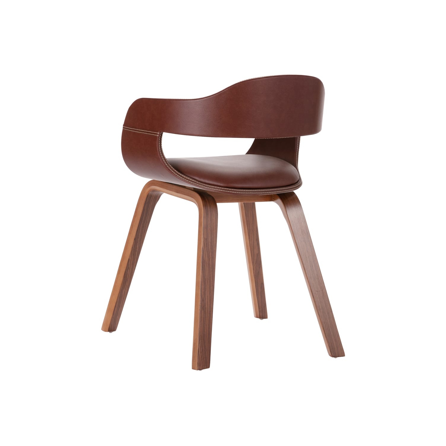 vidaXL Dining Chair Brown Bentwood and Faux Leather