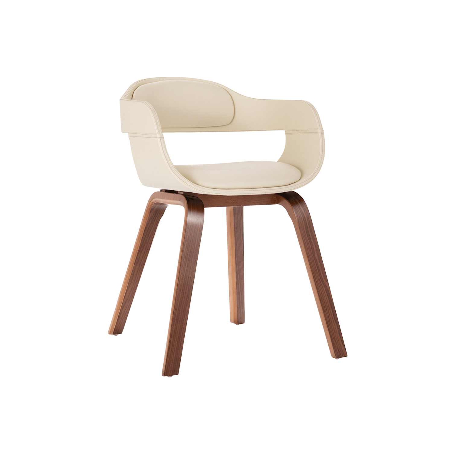 vidaXL Dining Chair White Bentwood and Faux Leather