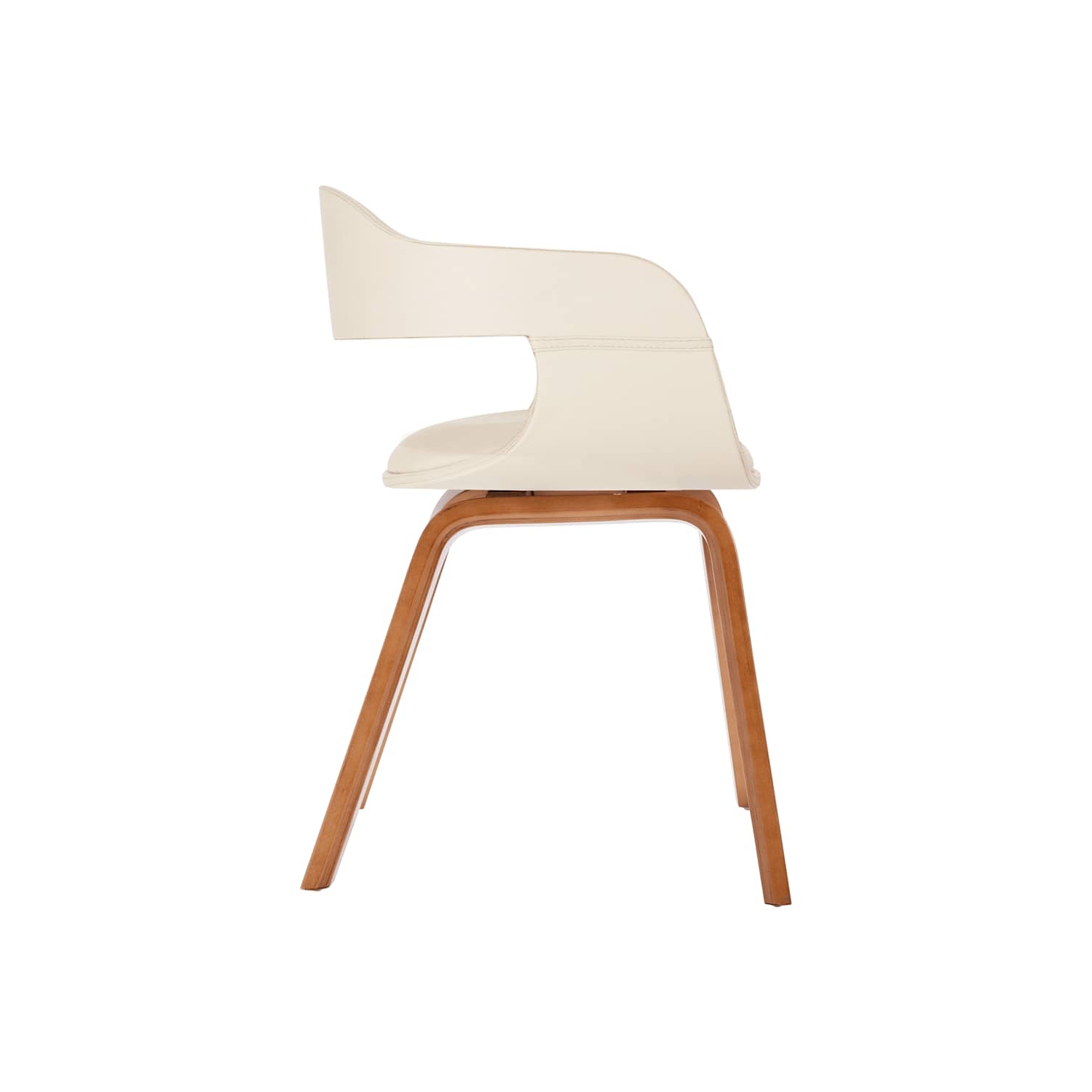 vidaXL Dining Chair White Bentwood and Faux Leather