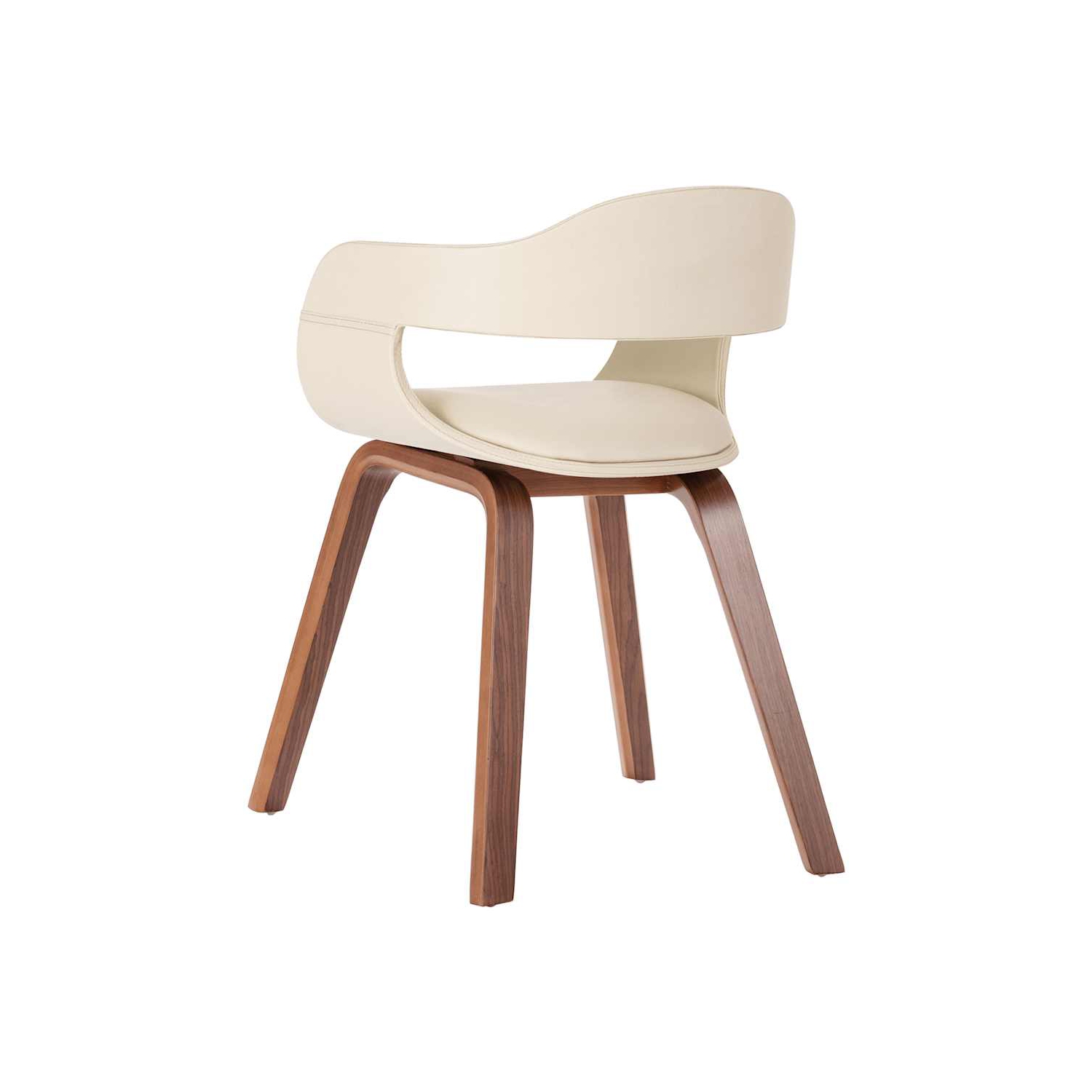 vidaXL Dining Chair White Bentwood and Faux Leather