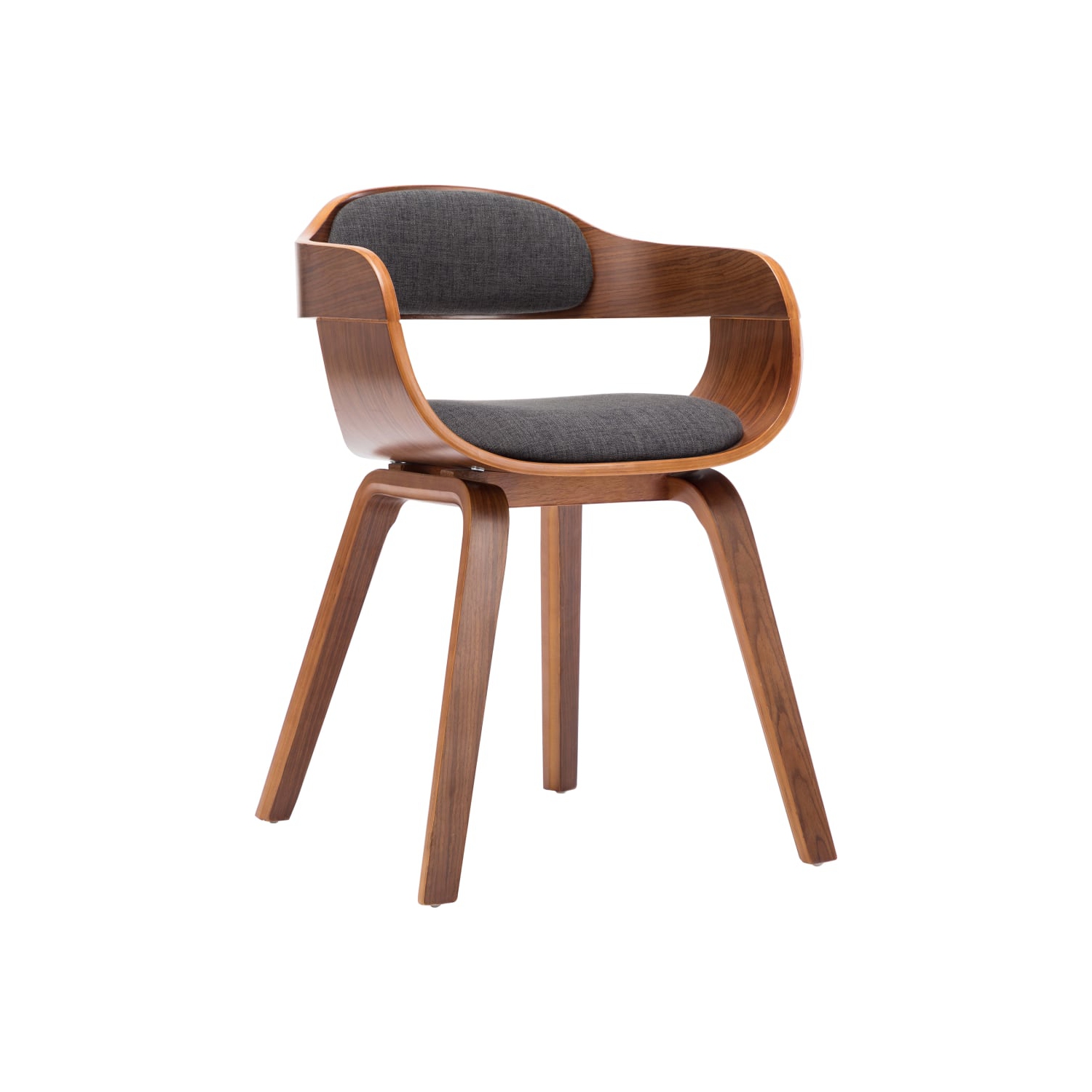 vidaXL Dining Chair Dark Grey Fabric and Bentwood