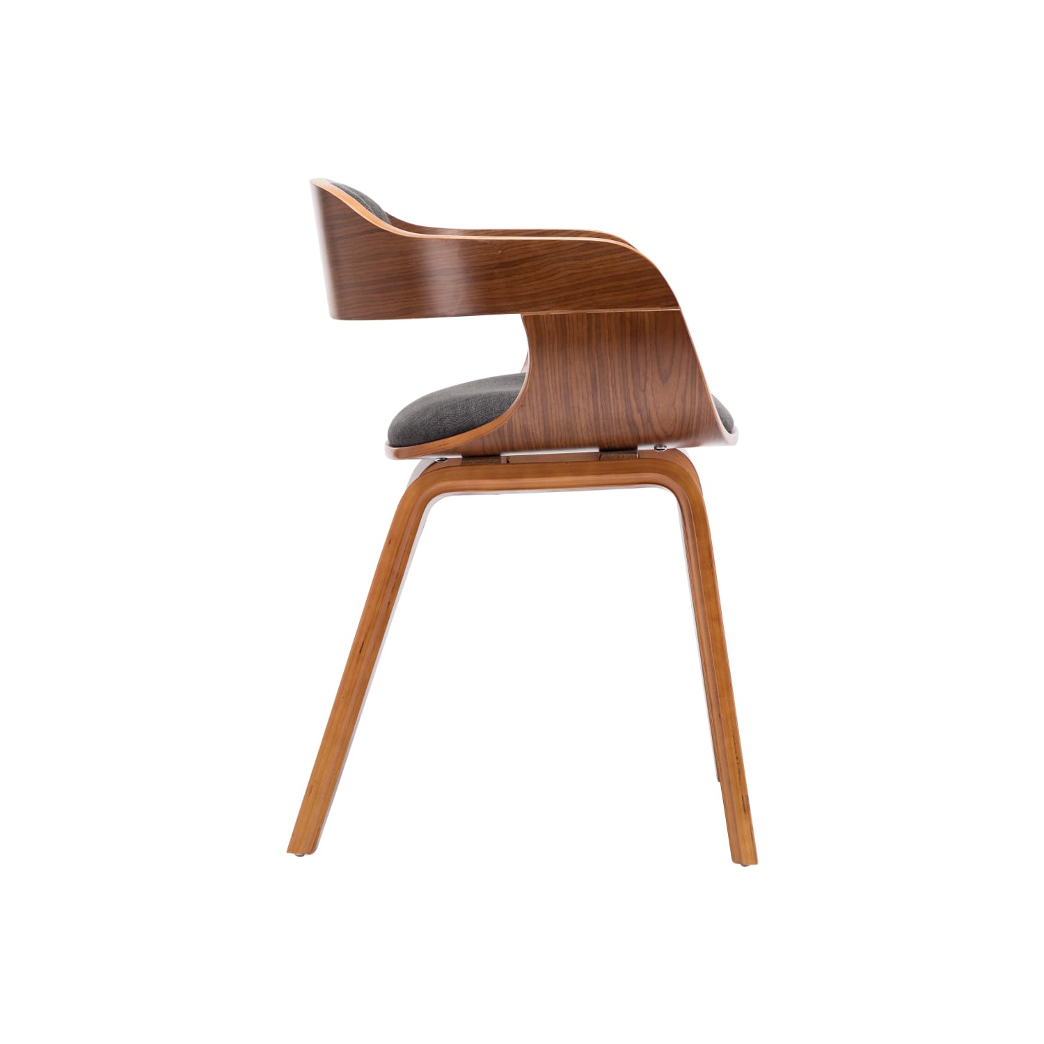 vidaXL Dining Chair Dark Grey Fabric and Bentwood