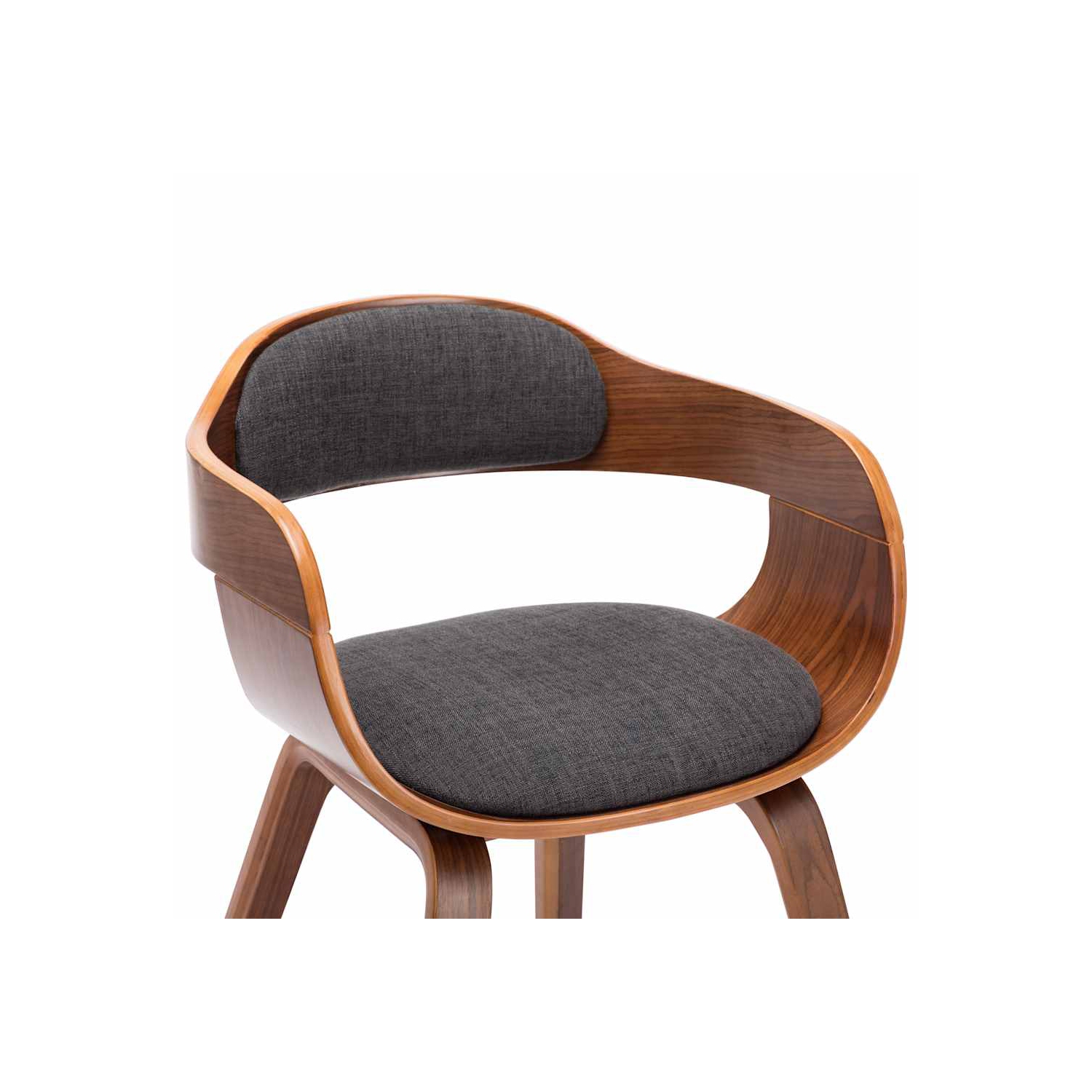 vidaXL Dining Chair Dark Grey Fabric and Bentwood