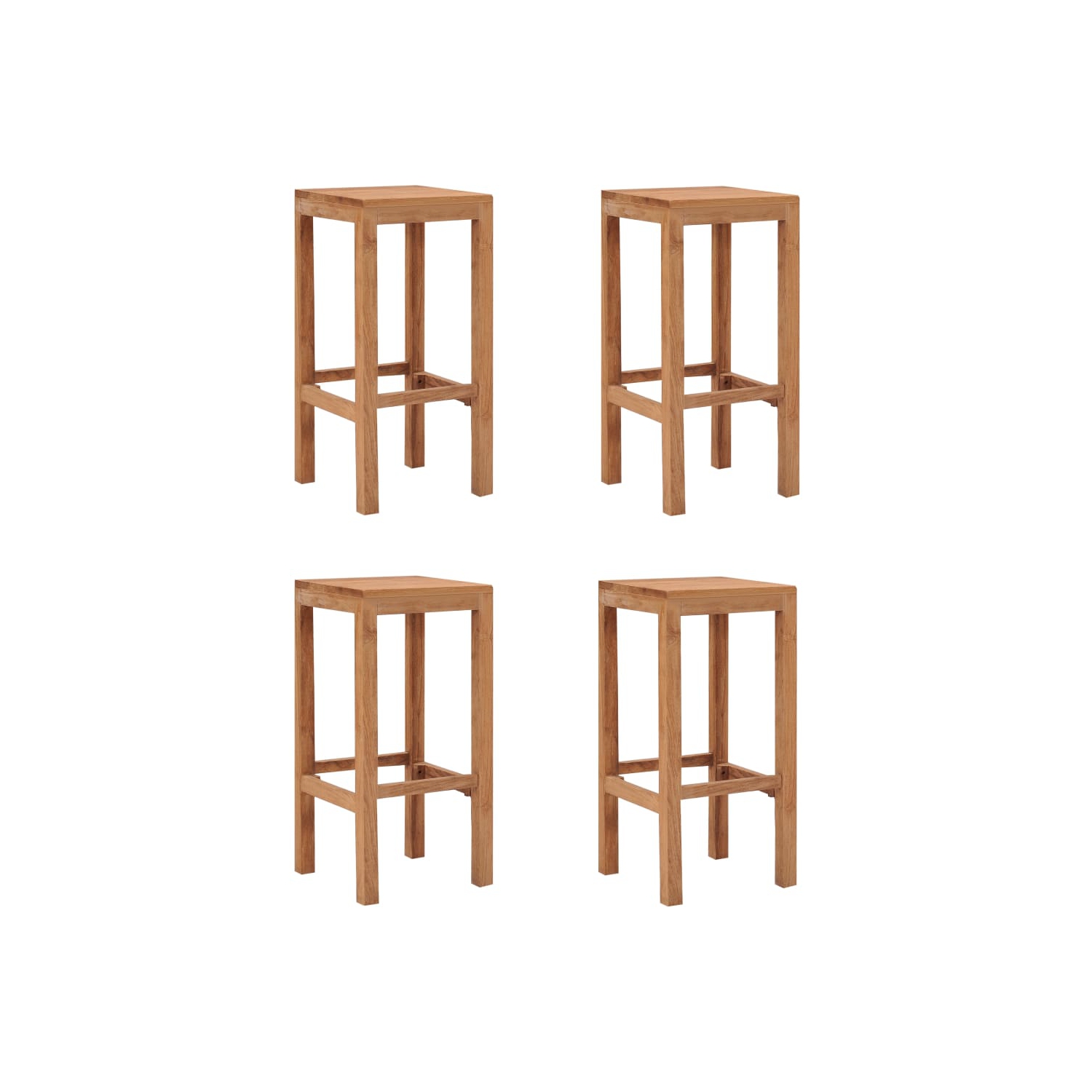 vidaXL Bar Stools 4 pcs Solid Teak Wood
